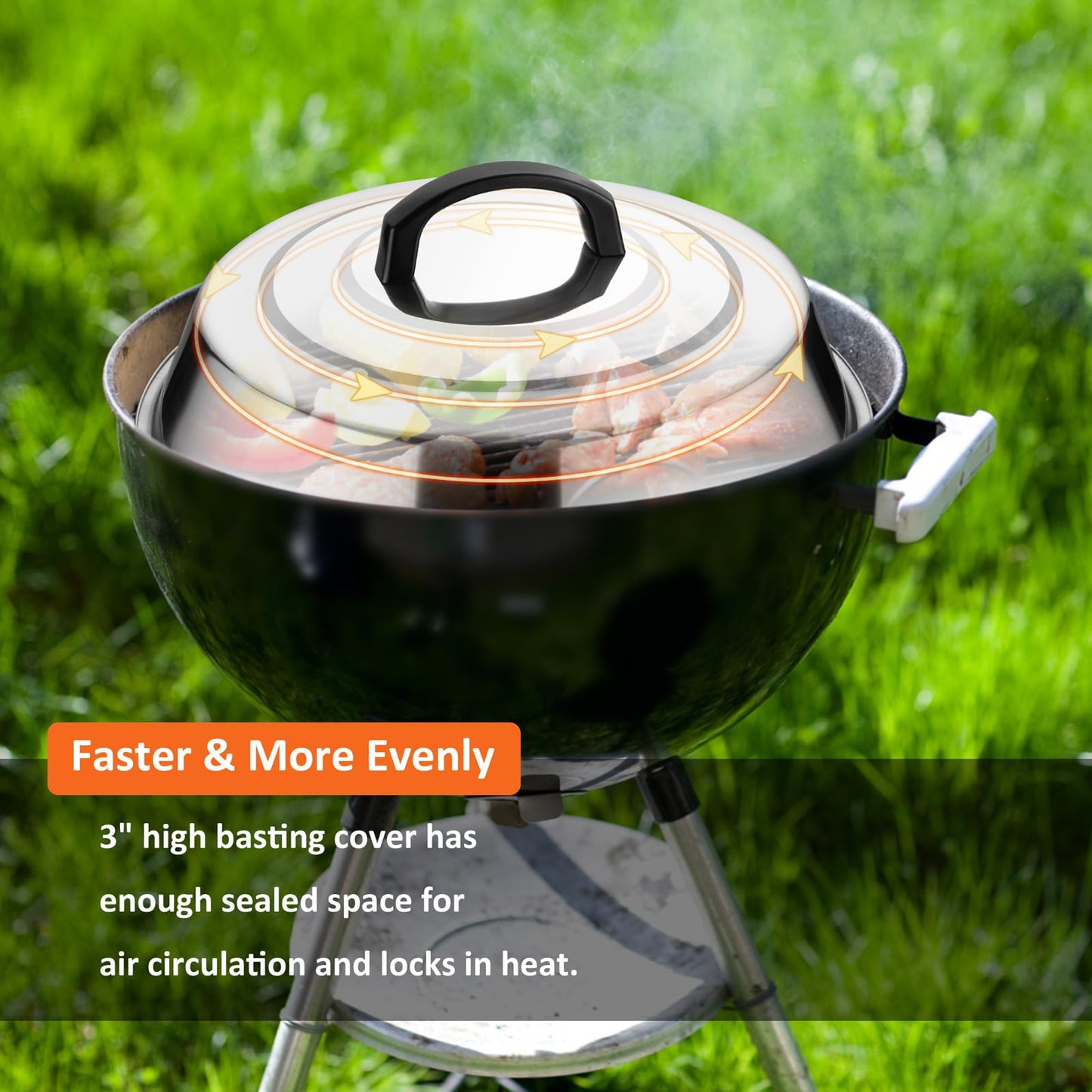 30cm Basting Cover for Griddle, Leonyo 3 Pack Cheese Melting Dome, 12Inch Stainless Steel Wok Lid Steamer Dome BBQ Accessories for Indoor/Outdoor Home Kitchen Cooking Burger