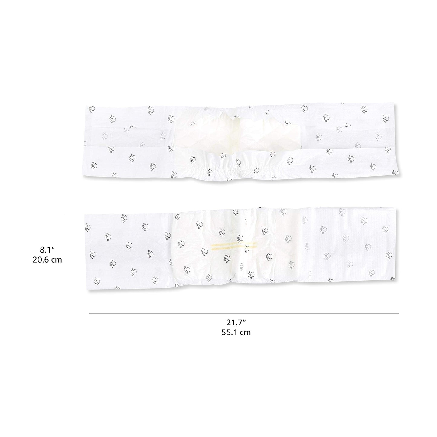 Amazon Basics Male Dog Diapers, 50 Count, Small, Ultra Absorbent Disposable Wrap with Secure Fit, Leakproof and Comfortable