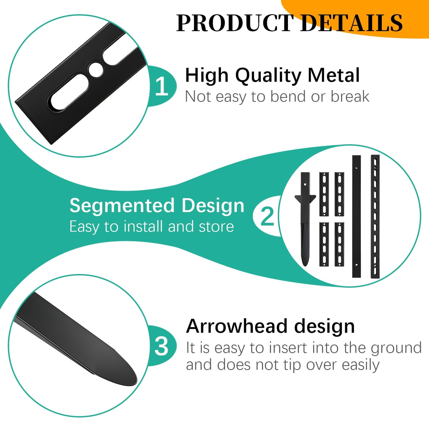 Danoib Yard Sign Stakes, 4.3ft Heavy Duty Sign Stake Post, Rust, Wind & Dust Resistant Sturdy Metal Stake for Ground Yard Lawn Fits Sign 7 to 14 Inch
