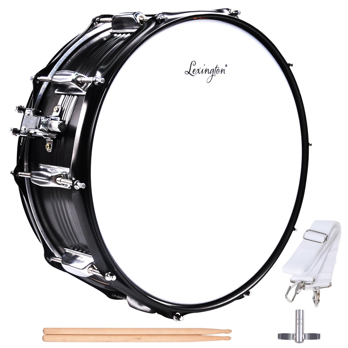 Aileen Lexington Student 14 x 5.5 inch Snare Drum Set Includes Gig Bag, Drum Key, Drumsticks and Strap