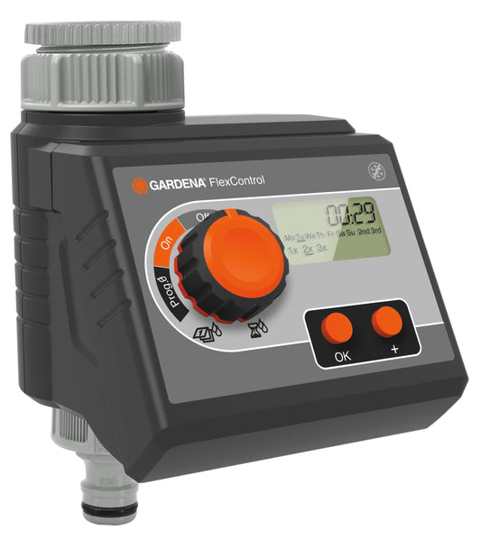 1883-20.000.00 Gardena Water Computer Flexi Control - Upto 3 Cycles a Day - Removable LCD Screen - Easy to Program