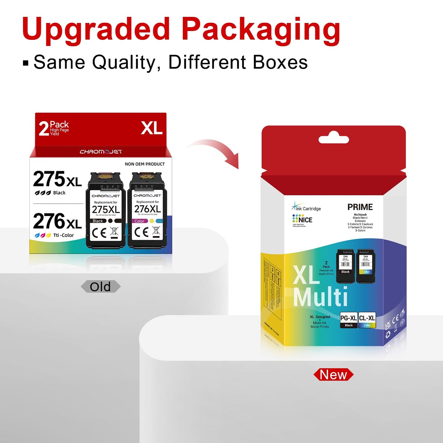 Chromojet 275XL 276XL Ink Cartridges Compatible for Canon Printer Ink 275 276 PG-275XL CL-276XL PG275XL CL276XL fit for Pixma TS3720 TR4720 TR4700 TR4723 TR4722 TS3500 TS3520 TS3522 Printer（2 Pack