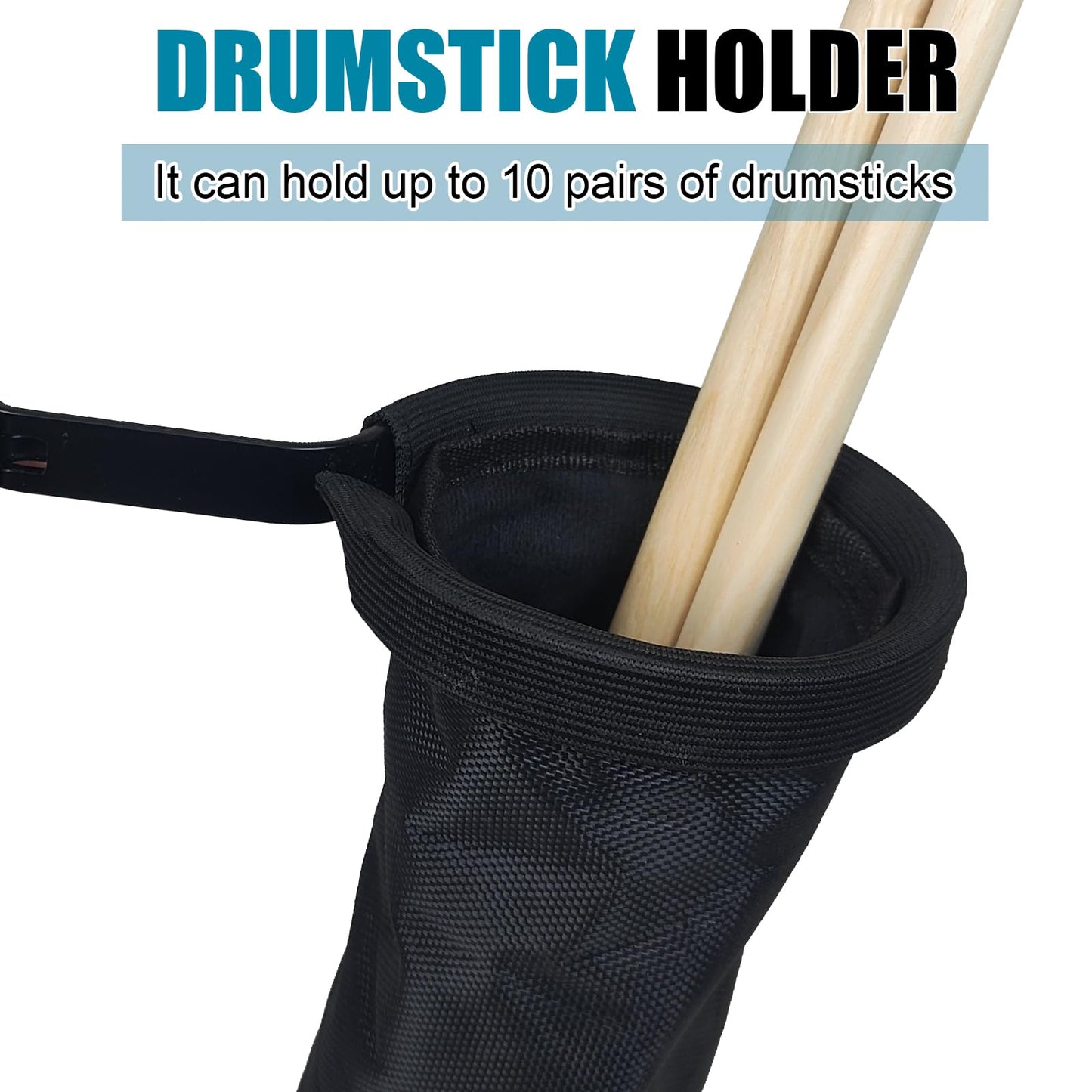 GLEAM Drum Practice Pad with Iron Drum Stand Set, 12-Inch Silent Practice Pad Kit with Drum Sticks, Drumstick Holder, Suitable for Beginners, Black