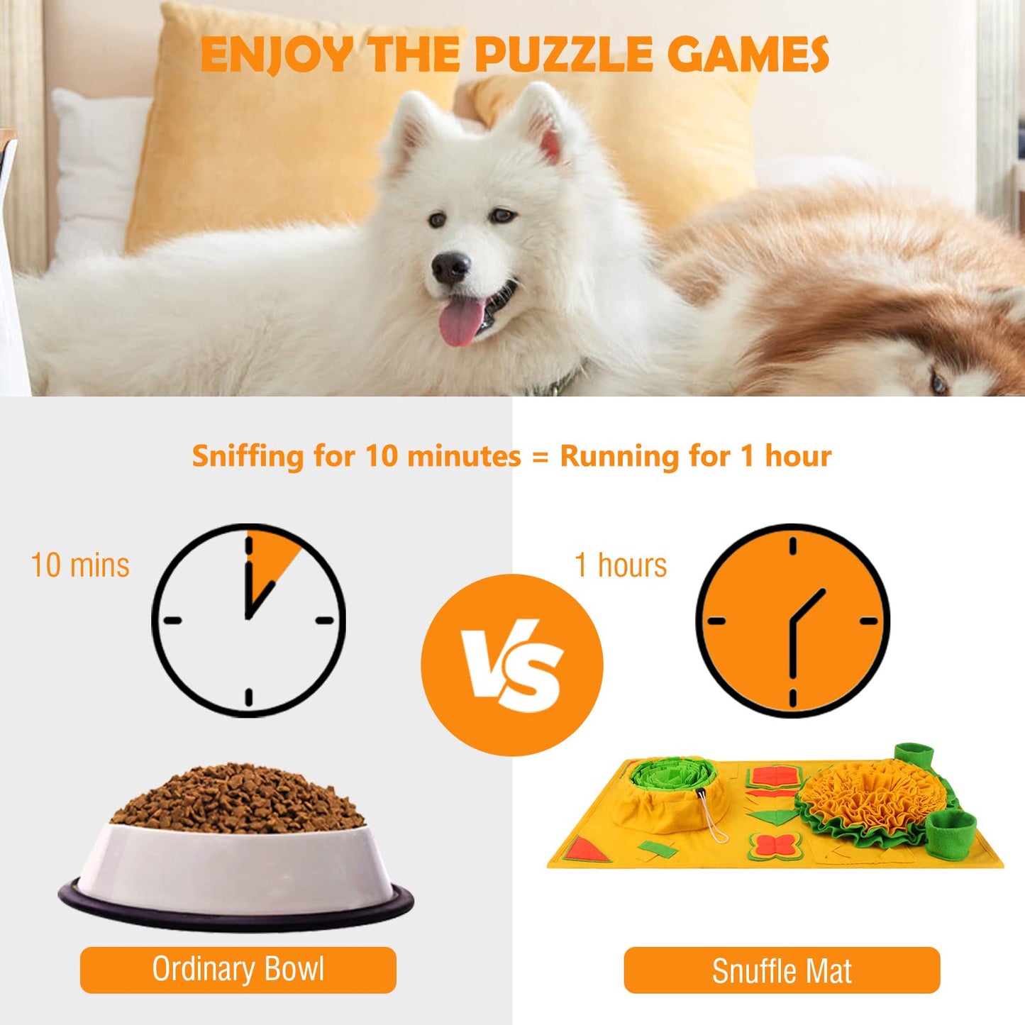 BORUIT Snuffle Mat for Dogs Large Medium Small 31.5"x 19.3" Dog Snuffle Mat,9 Training Elements Interactive Dog Toys for Puppies Cats Brain Toys,Encourages Natural Foraging Skills,Stress Relief