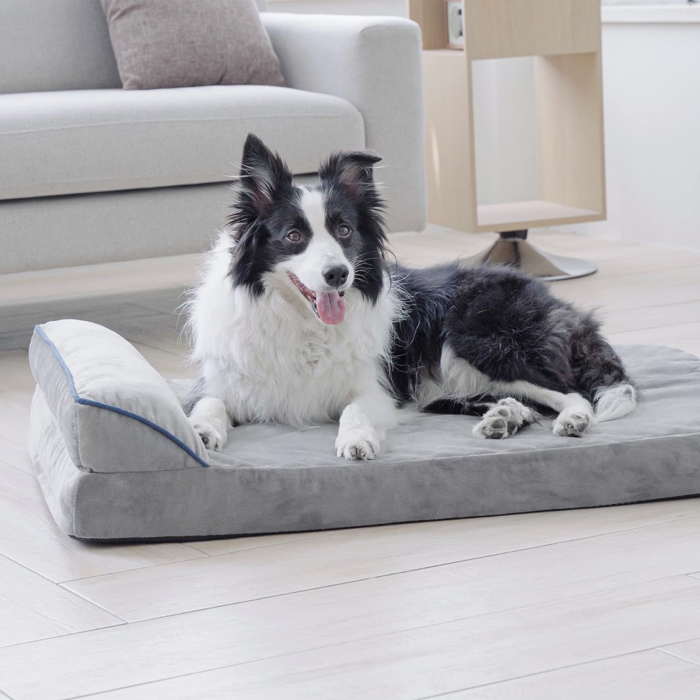 Bnonya Orthopedic Dog Bed Large, Dog Beds for Large Dogs Bolster Pet Bed, Washable XL Dog Bed with Pillow and Anti-Slip Bottom