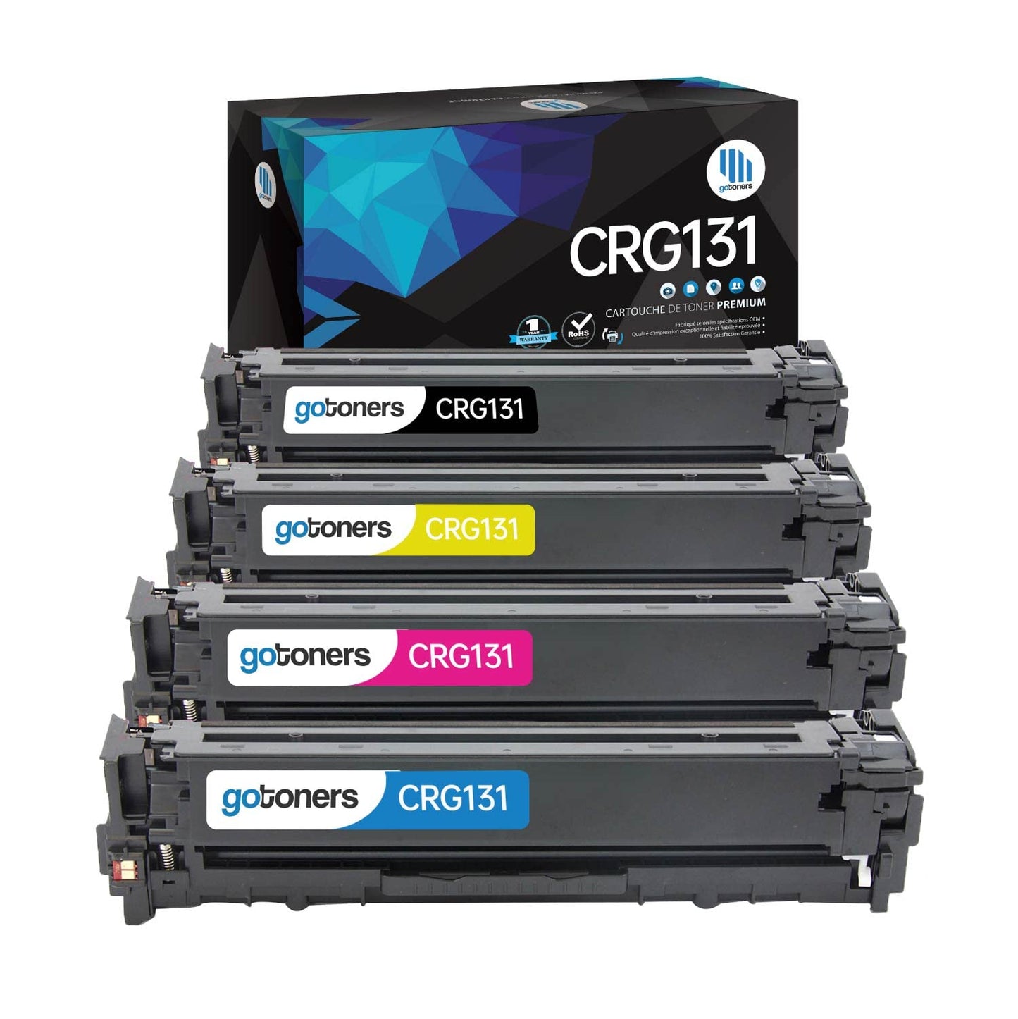 Gotoners 4PK Compatible Replacement Toner Cartridge CRG131 for MF624Cw MF628Cw LBP7110Cw CRG-131