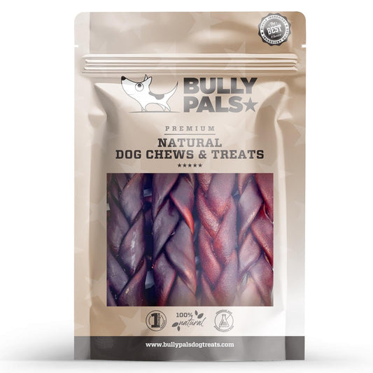 BULLY PALS - 6 inch Braided Beef Collagen Sticks for Small to Medium Dogs - Dog Dental Chew - 16 Pack - Odour Free, Rawhide Free, Long Lasting Alternative to Bully Sticks, All Natural, Protein Rich