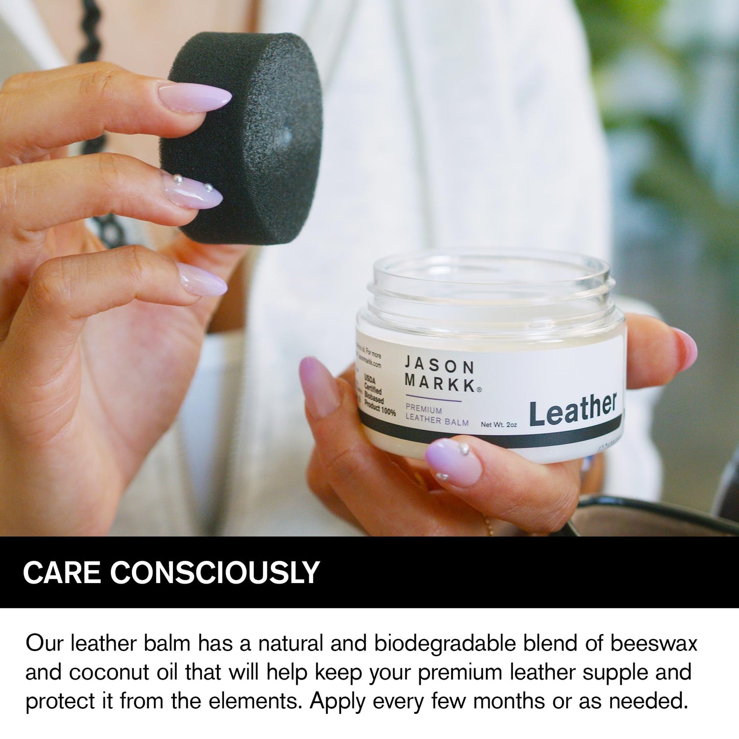 Jason Markk Leather Conditioner and Cleaner Kit - Complete Leather Care | Premium Balm, 4oz Foam Cleaner & Brush | For Boots, Dress Shoes, Jackets | Moisturizes, Cleans & Protects