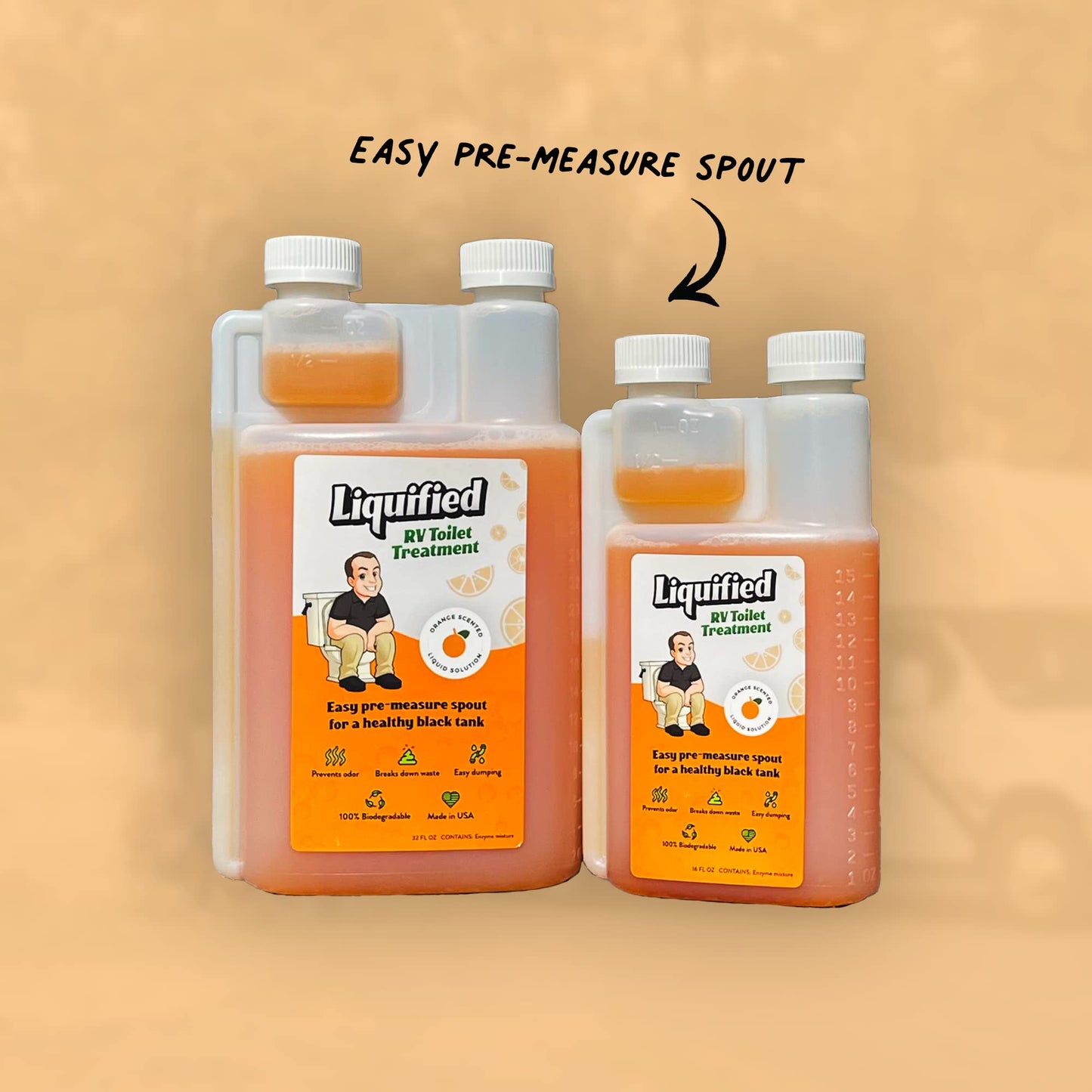 Liquified RV Toilet Treatment - Black Holding Tank Digester - Odor Eliminator - Orange Scent - Matts RV Reviews (Orange, 946ml)