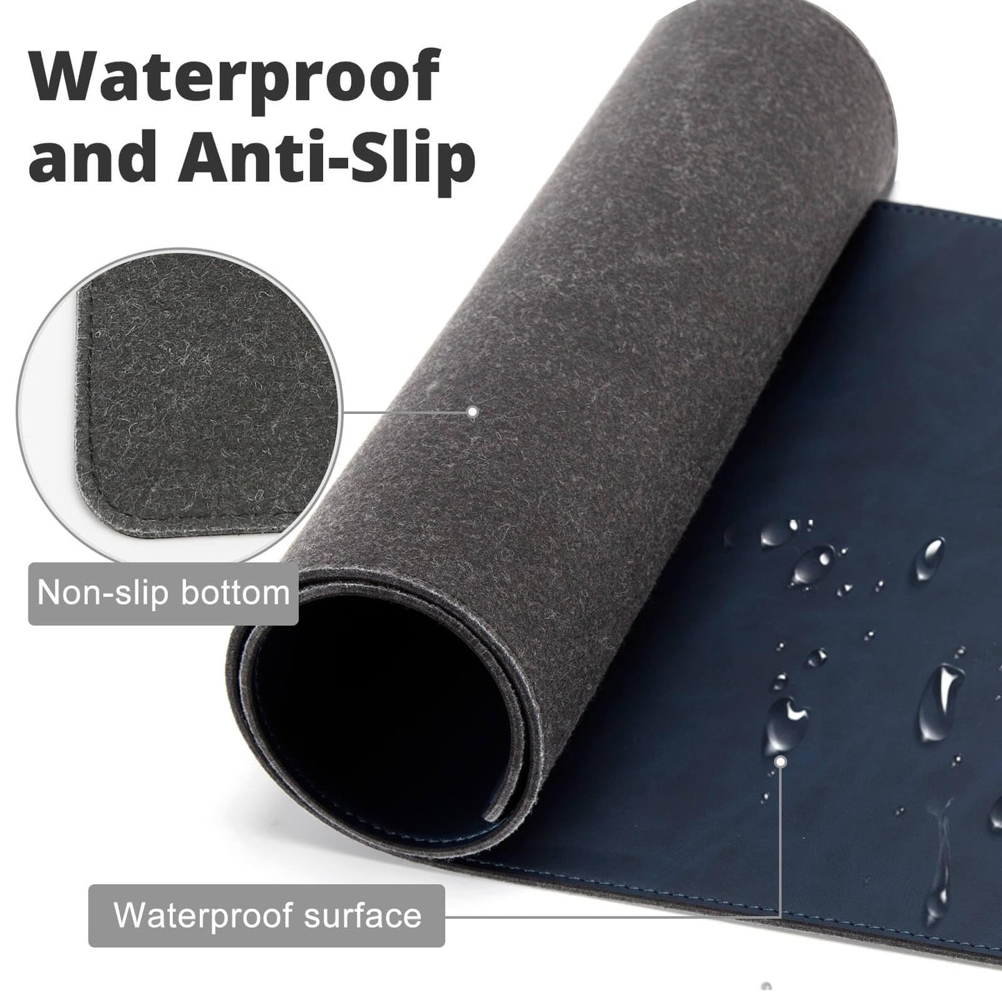 Magnetic Wireless Charging Desk Mat, 31"x11.7" Large Mouse Pad with Ultra-Smooth Surface, Microfiber Leather Office Mouse Mat, Waterproof Extended Computer Keyboard Desk Mat for Office & Home, Laptop