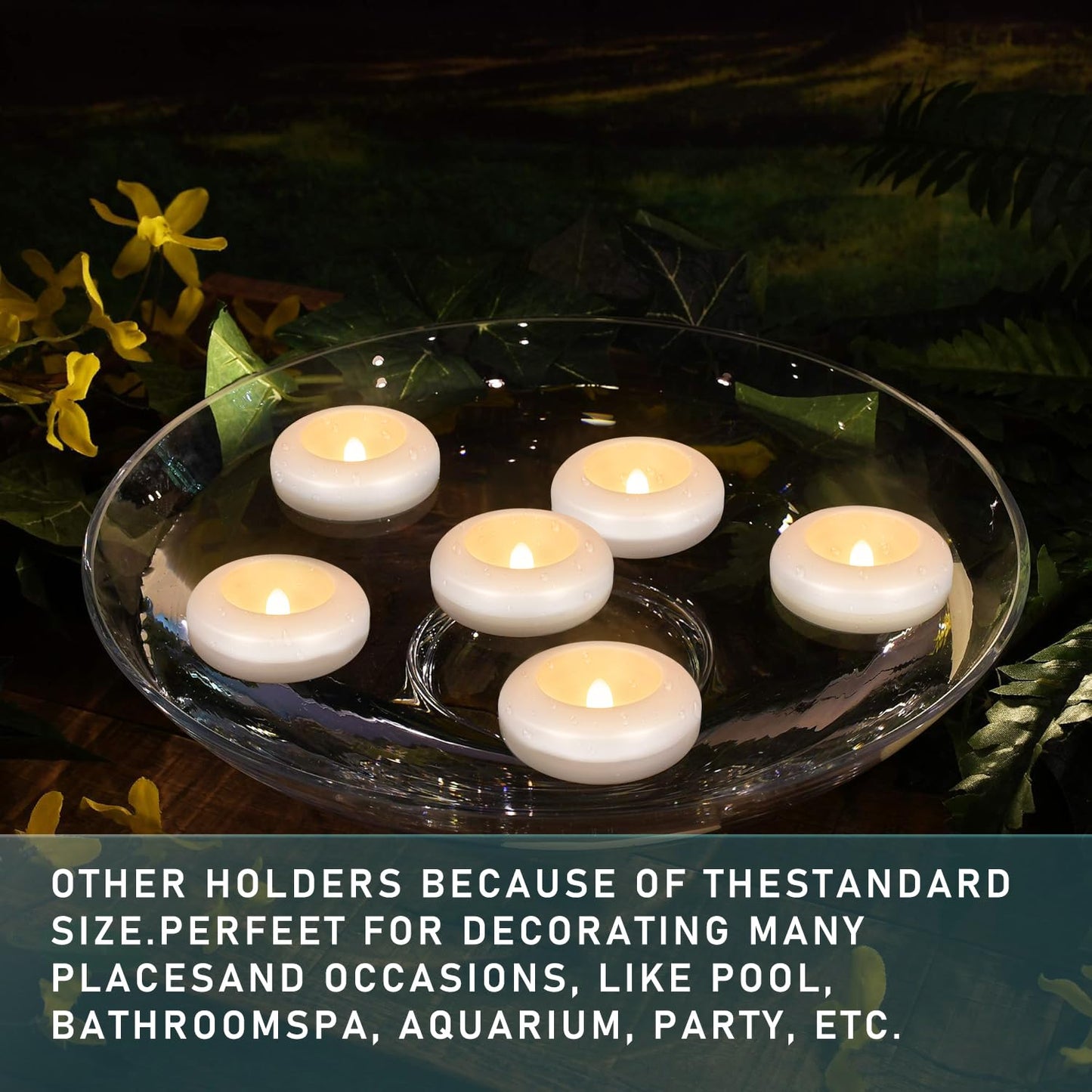 24 Pack 3”Floating Candles Water-Activated Flameless LED Candle, 120 Hour White Battery Operate Waterproof Tealights for Cylinder Vases, Centerpieces at Wedding, Party, Pool,Romantic,Christmas Gift.