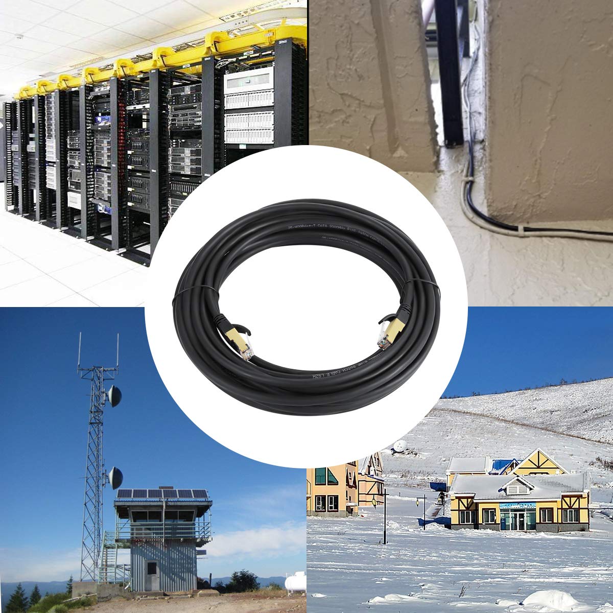 Cat8 Ethernet Cable 50ft (15.3 Meters), Ethernet Cable 50 ft, Outdoor Ethernet 50ft, LAN Cable 50ft, 40Gbps 2000Mhz RJ45 Cable, High Speed Network Cable, Long Ethernet Cable for Router, Switch