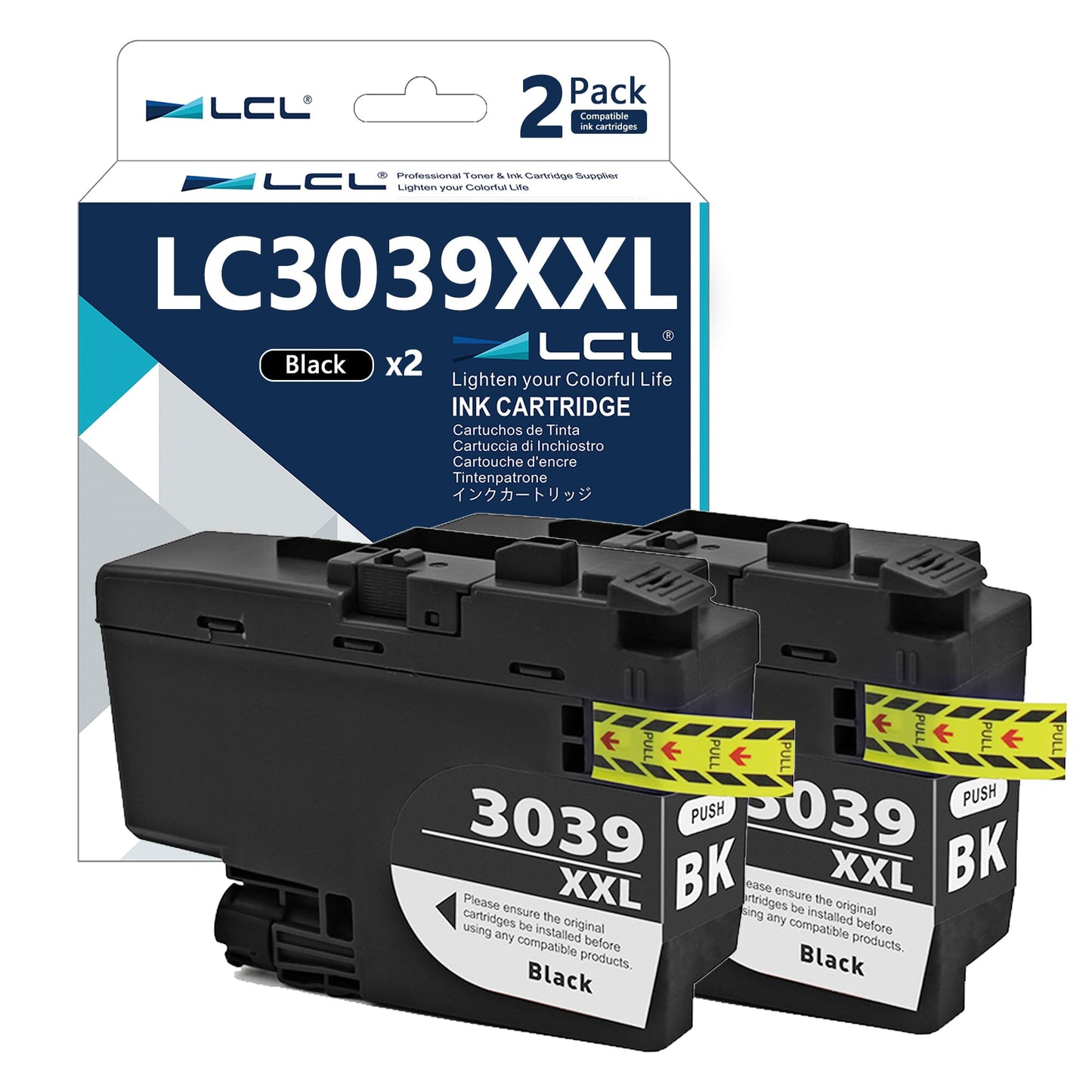 LCL LC3039 XXL Ink LC3039 Black Ink Cartridge Replacement for Brother LC3039XXL LC3039BK Pigment for MFC-J5845DW MFC-J5945DW MFC-J6945DW MFC-J6545DW MFC-J6545DW XL MFC-J5845DW XL Ink (2-Pack)