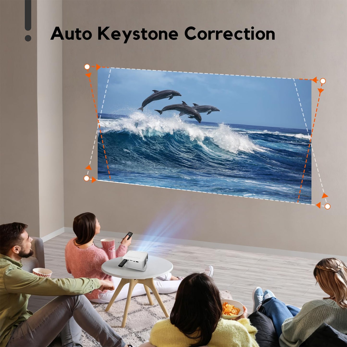 Mini Projector, 1080P Full HD Supported Portable Projector, AKIYO O1 Phone Projector for Home Theater, Movie, Outdoor, Compatible with iOS/Android/HDMI/USB/TV Stick/PC