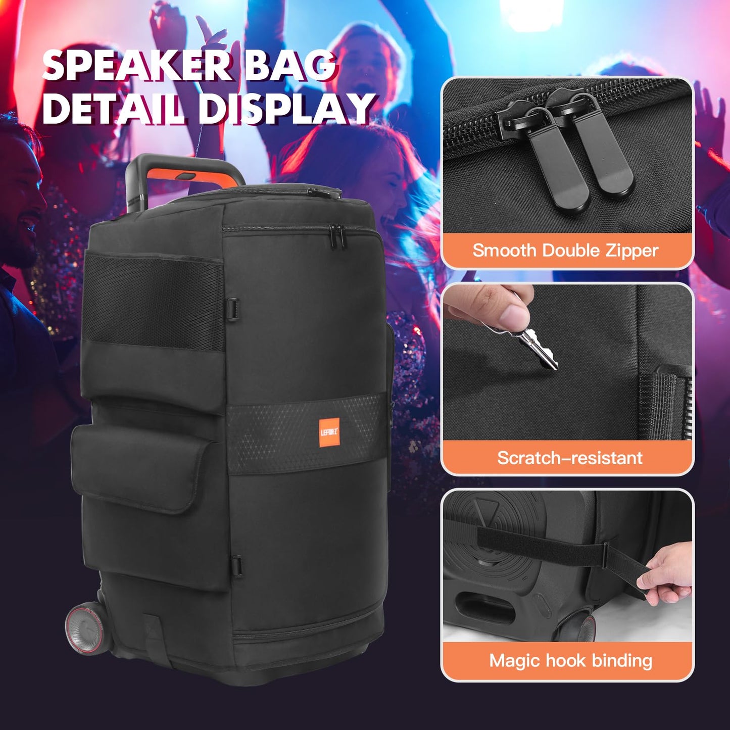 Speaker Case Compatible with JBL PartyBox 520,Bottomless Speaker Dust Cover Storage Bag Fits for JBL PartyBox 520 for Outdoor Travel,Portable Cover Only(Without Wheels and Pull Rod)