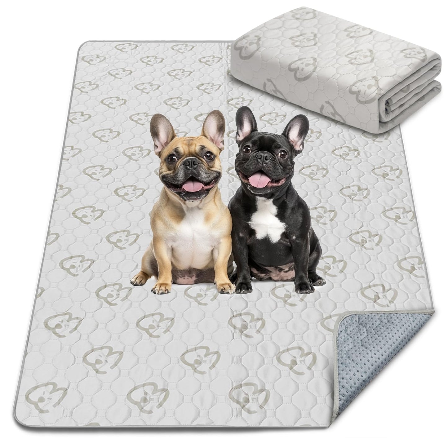 FXW Washable Pee Pads for Dogs(Playpen not Included), 63"" x 39"" Puppy Pads with Super Absorbent, Specifically Designed for 24inch 6 Panels Dog Playpen, Rectangle, Khaki