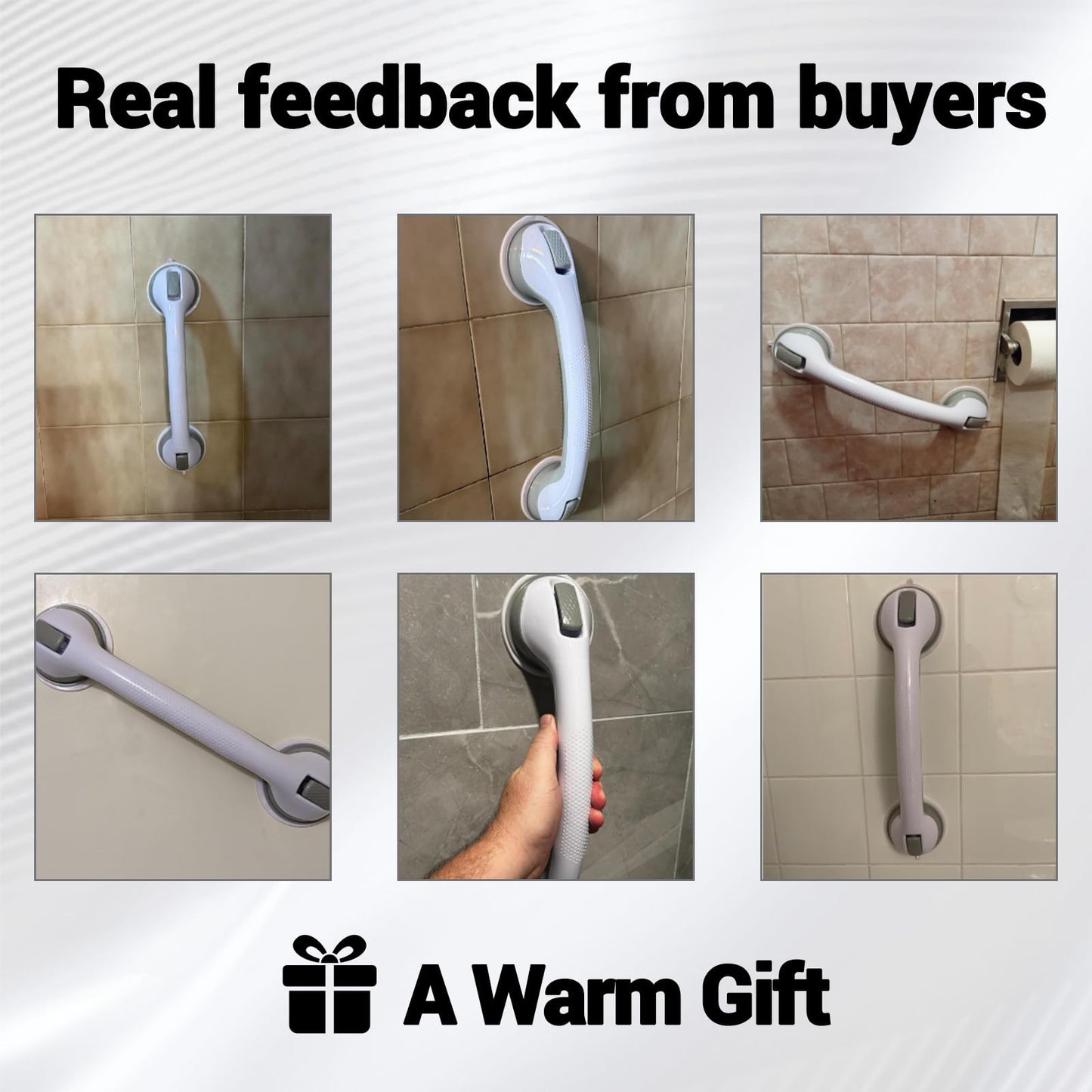 OEXEO 2PCS 16" Grab Bars for Bathroom - Shower Handle - Grab Bars for Bathtubs and Showers - Safety Hand Rail Support for Tub, Handicap, Elderly, Injury, Kid, Senior Assist Bath Handle