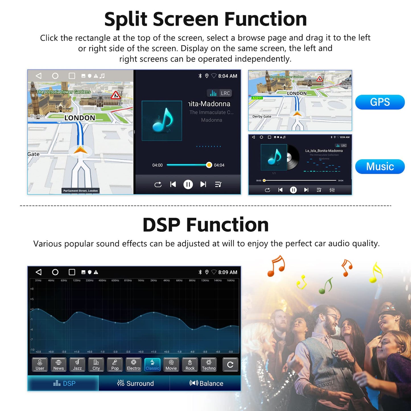 2+32G Android 13 Car Stereo for Hyundai Accent 2006-2011 with Carplay Android Auto Mirror Link 9 inch Head Unit Touch Screen Radio FM RDS HiFi Bluetooth WiFi GPS + AHD Backup Camera & MIC