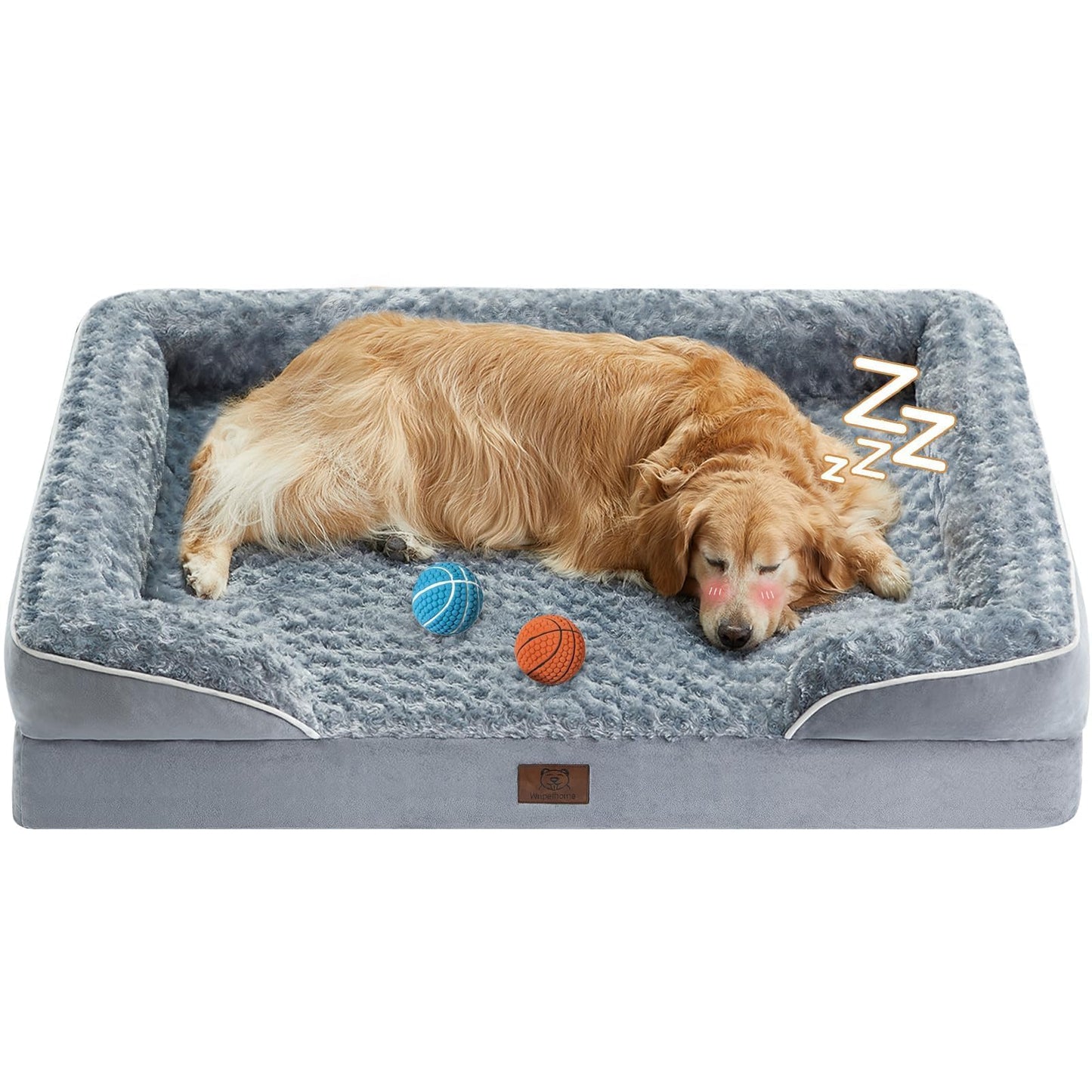 BFPETHOME Dog Beds for Extra Large Dogs, Washable, Bolster Sofa Bed with Waterproof Lining & Non-Skid Bottom, Orthopedic Egg Foam Couch for Pet Sleeping, Pet Bed