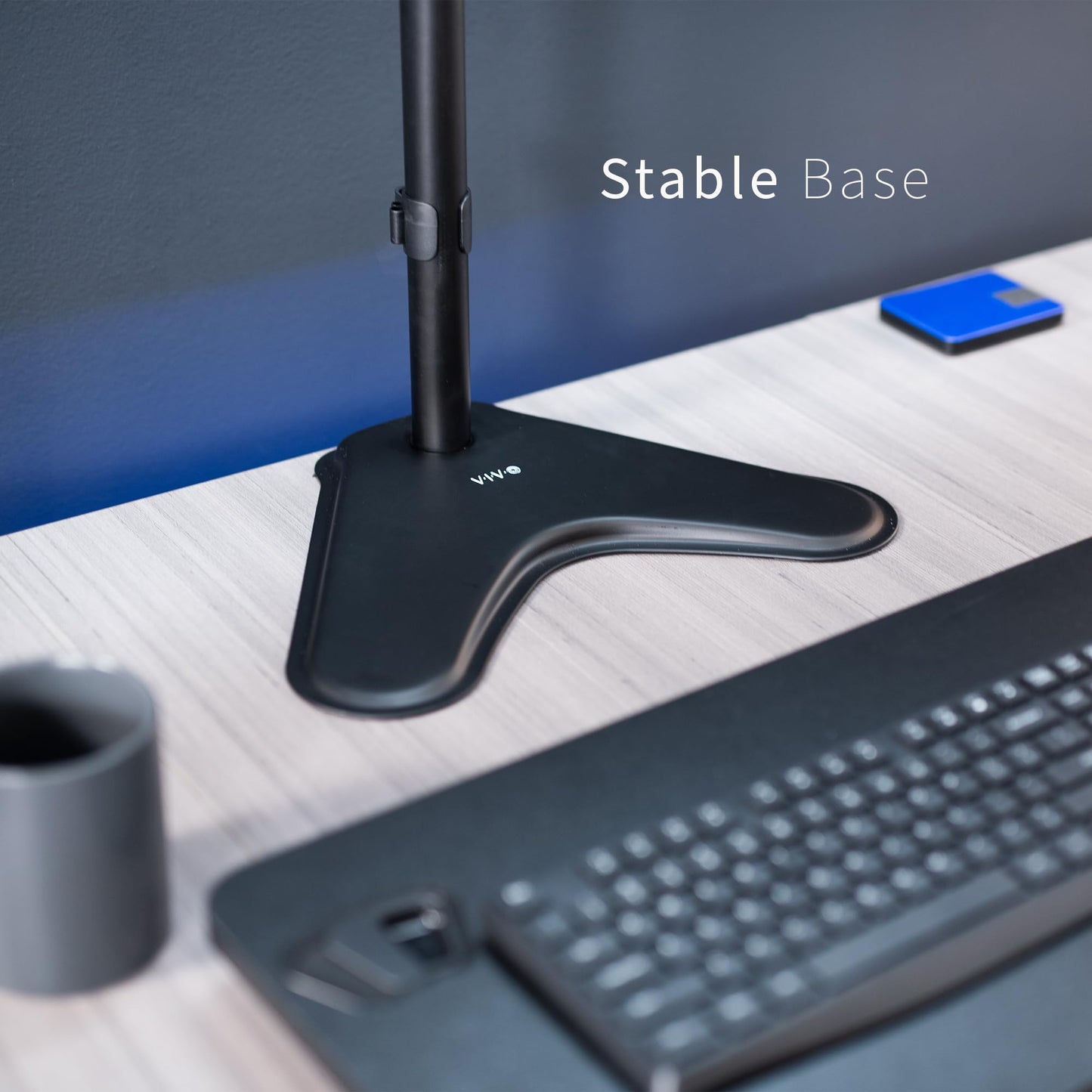VIVO Extra Tall Single LCD Computer Monitor Free-Standing Adjustable Desk Stand for 1 Screen up to 27 inch, STAND-V011H
