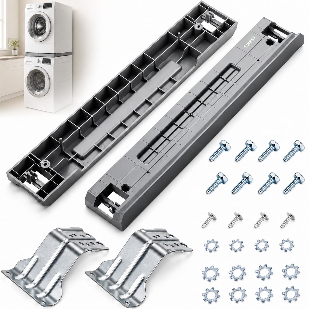 Swess SKK-8K Stacking Kit for Samsung 27 Inch Front Load Washer and Dryer Replace for SKK-8A, SKK-7A, SK-5A, SK-5AXAA