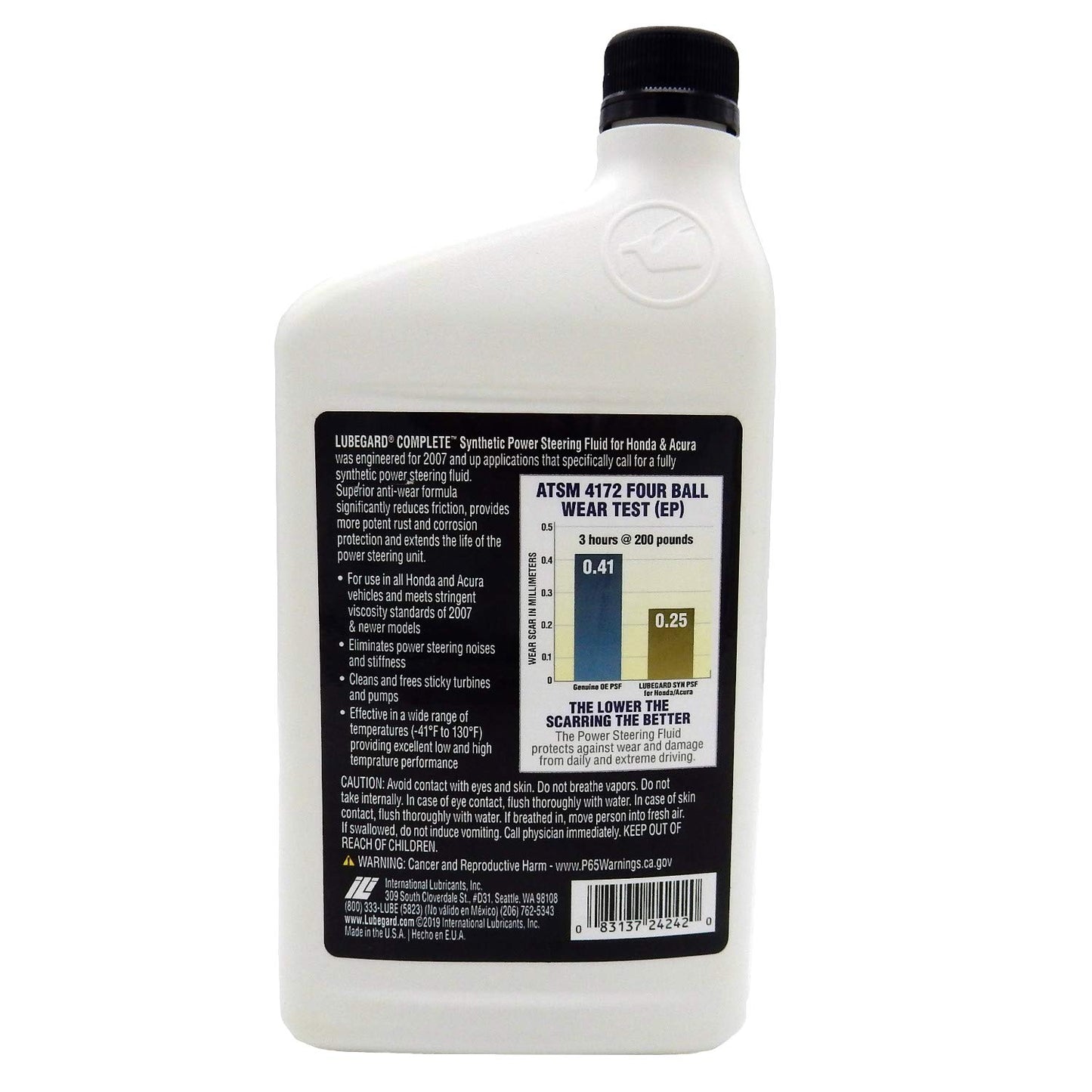 Lubegard 24242 Complete Synthetic Power Steering Fluid for Honda/Acura, 32 fl. oz.