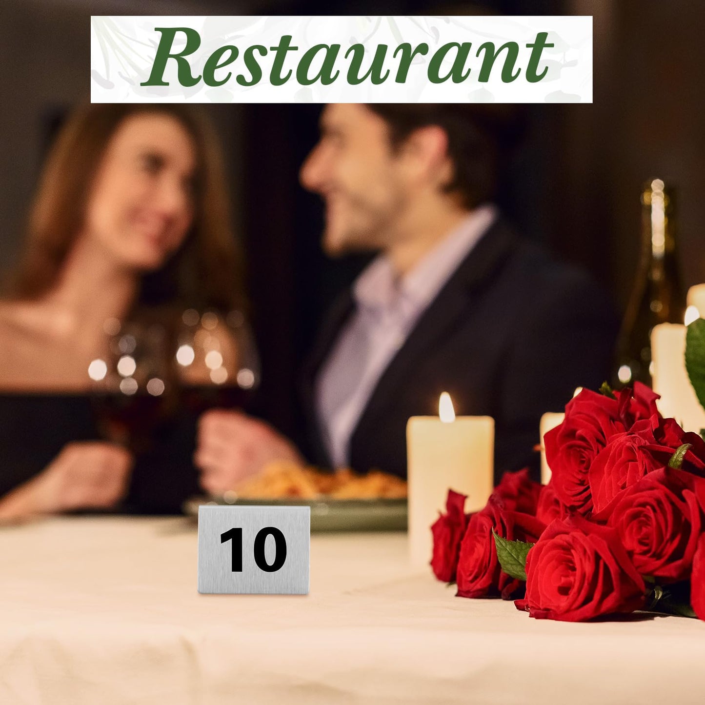 Wenqik 50 Pcs Stainless Steel 1-50 Table Numbers Tent 2 x 1.6 Inches Style Restaurants Table Number Card Tent Cards for Cafes Bars Party Banquets Food Service Wedding Evidence Markers Supplies
