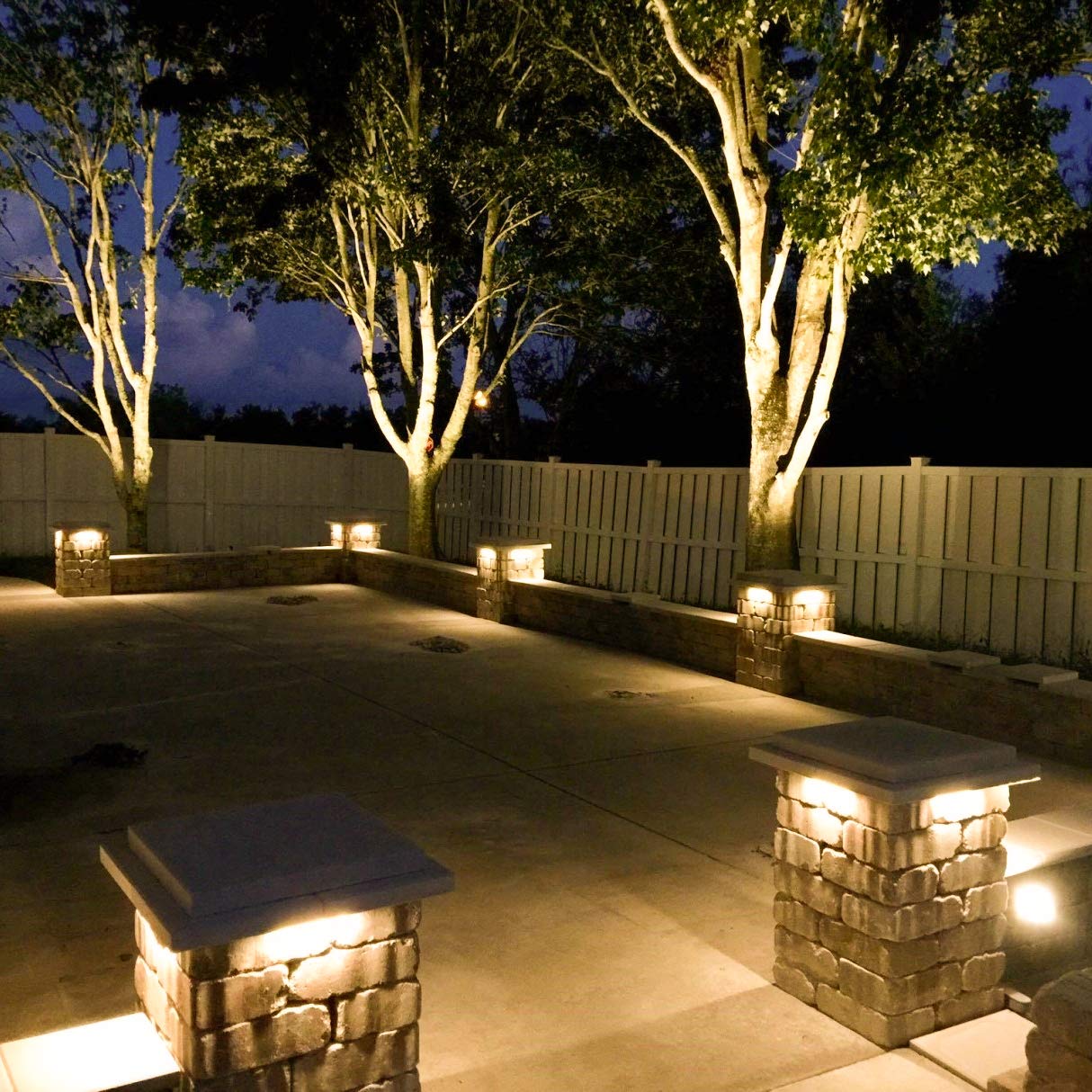 JOMITOP 1.5W Deck Step Light 7 Inch,LED Hardscape Paver Light, Warm White 2700K, 12V Low Voltage AC/DC, Garden Pathway Light Outdoor IP65 Waterproof 4 Pack