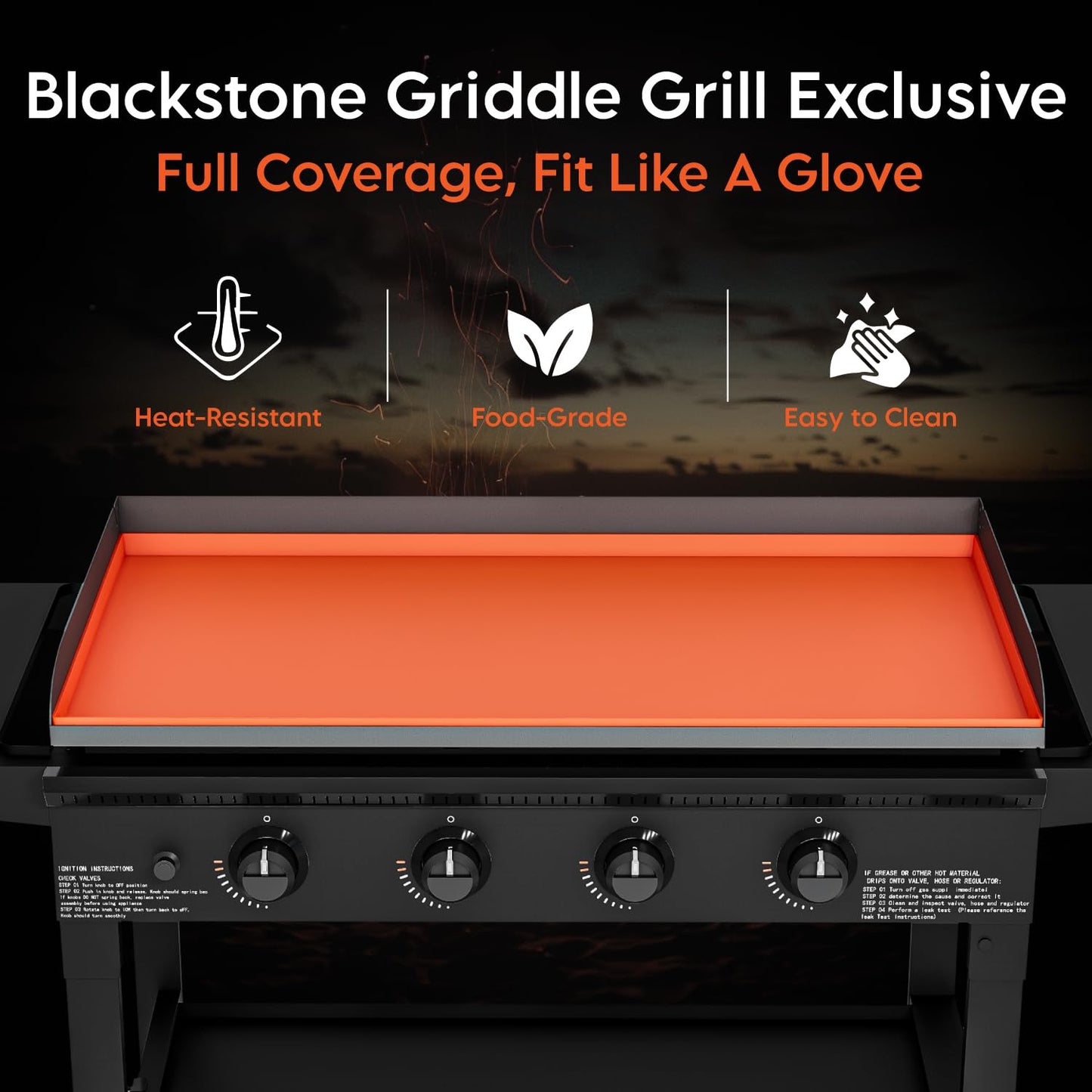 Alawooder Silicone Griddle Mat for Blackstone Griddles 36 Inch - Food Grade Silicone Griddle Cover for Blackstone Flat Top Grill, 36" Thickened Buddy Mat Grilling Accessory for Black Stone Protection