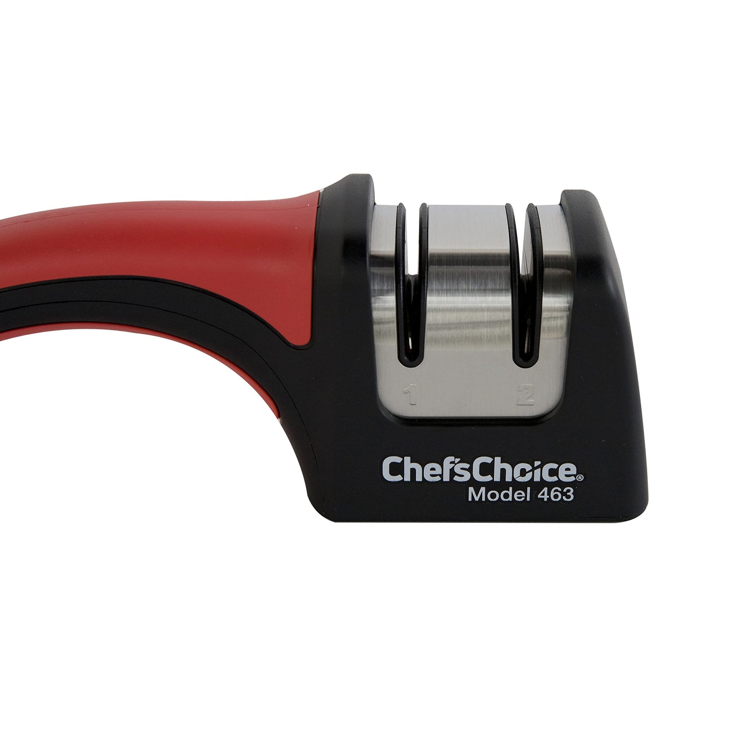 Chef'sChoice 463 Pronto Diamond Hone Manual Knife 15 Degree Santoku Knives Extremely Fast Sharpening, 2-Stage, Red