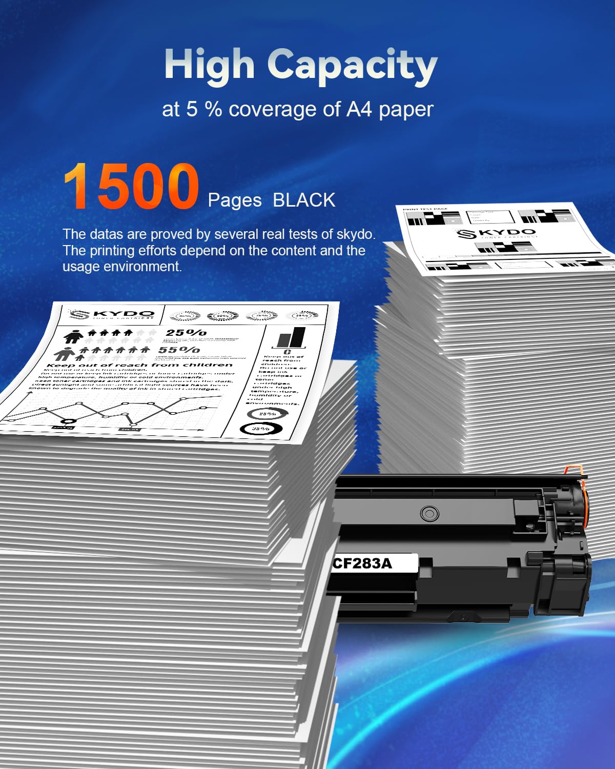 2-Pack 83A Toner Cartridge, M127 Toner, High Yield Replacement for HP 83A CF283A Work with HP Laserjet Pro MFP M125nw M127fw M127fn M201dw M225dw M125a M201n Laser Printer Toner (2 Black 83A)