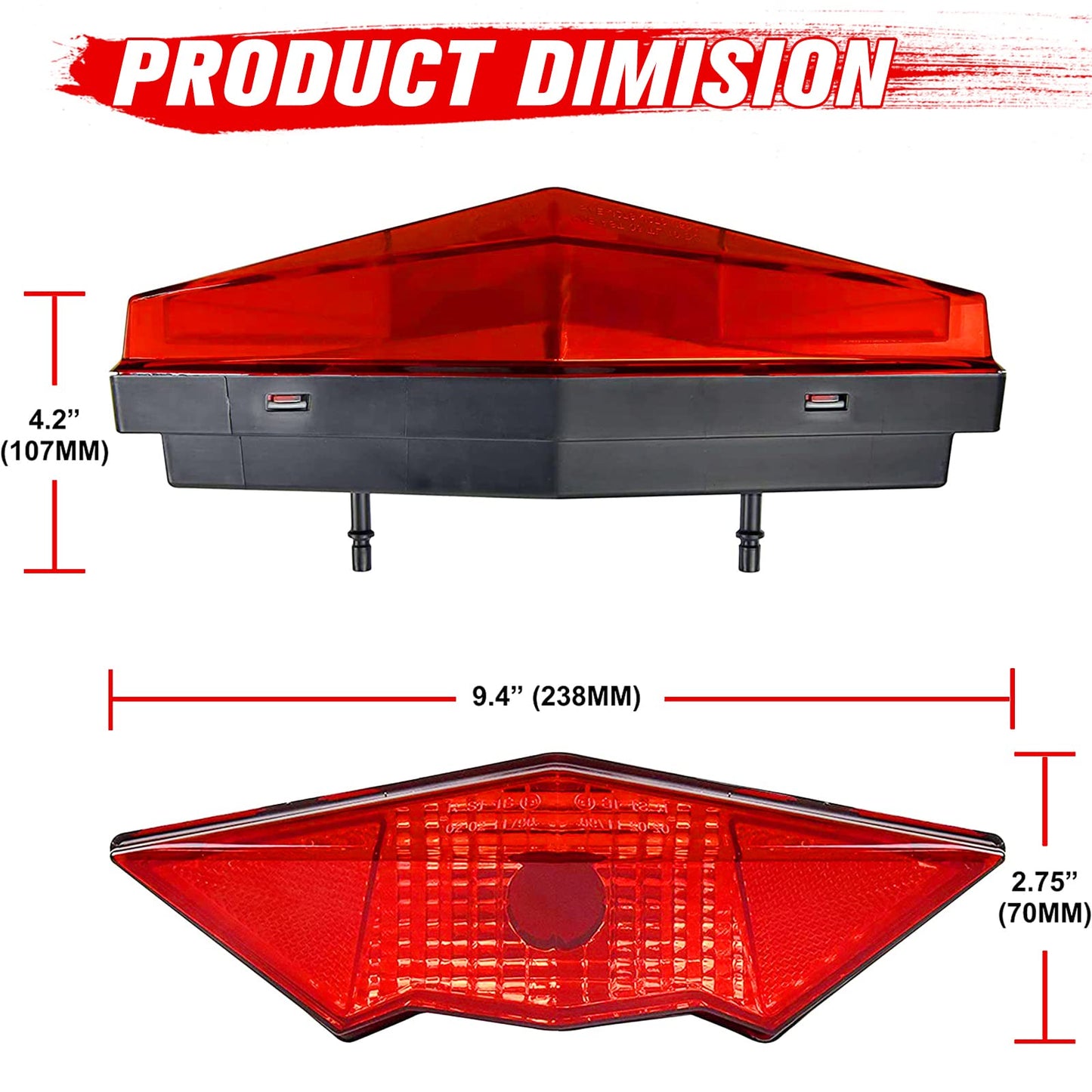 A & UTV PRO Tail Light Housing for 2008-2022 Can-Am Outlander Max 400 450 500 570 650 800, Rear Brake Stop Lamp Lens Accessories, Red, Replace OEM #710001203, 1PCS