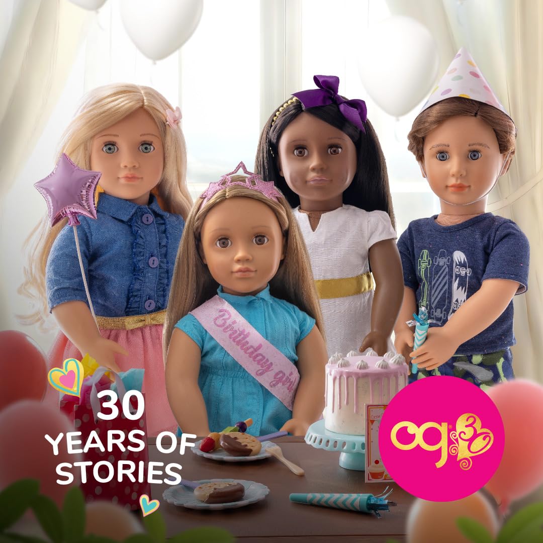 Our Generation - Dustin - 18-Inch Boy Doll - Lifelike Hazel Eyes & Wavy Brown Hair - Western-Style Outfit & Country Hat - Pretend Play - Toy for Kids 3 Years +