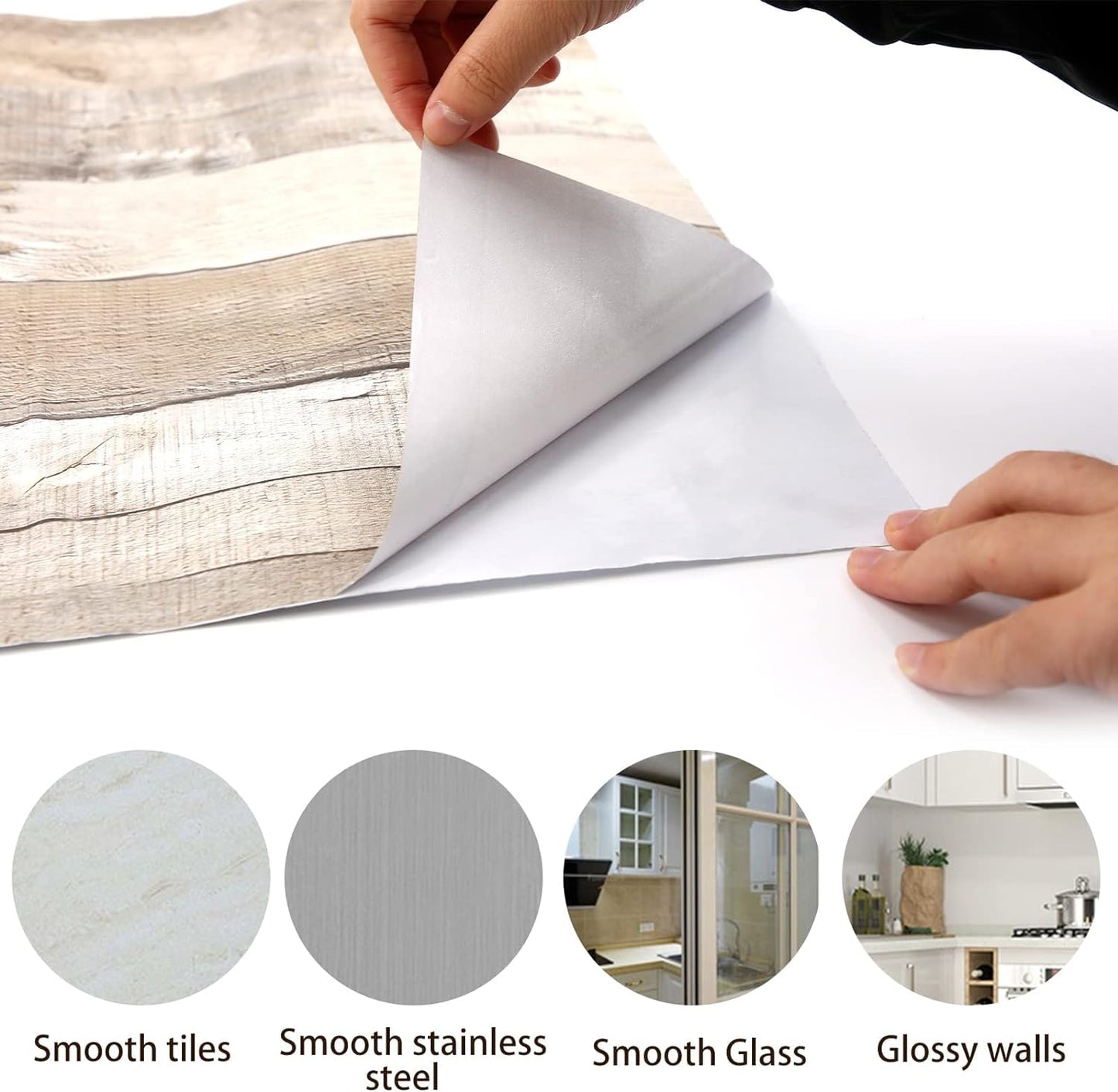 Meeyoga Matte Rustic Wood Peel and Stick Wallpaper, Thicken Self-Adhesive Contact Paper for Rooms, Water-free Paste Bathroom Peel Stick Wallpaper (OFF WHITE, 1.44‘×32.8’)