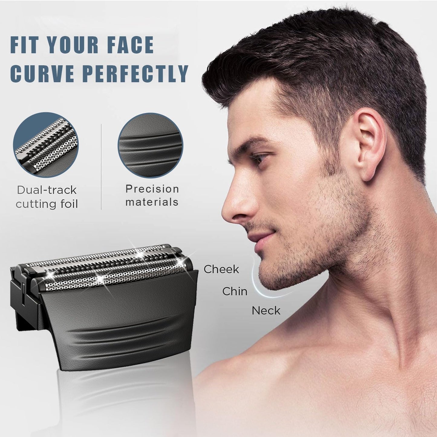 Shaver Replacment Heads TITANIUM-X Flex & Pivot Foil and Cutter F5800 & F7800 (black-2)