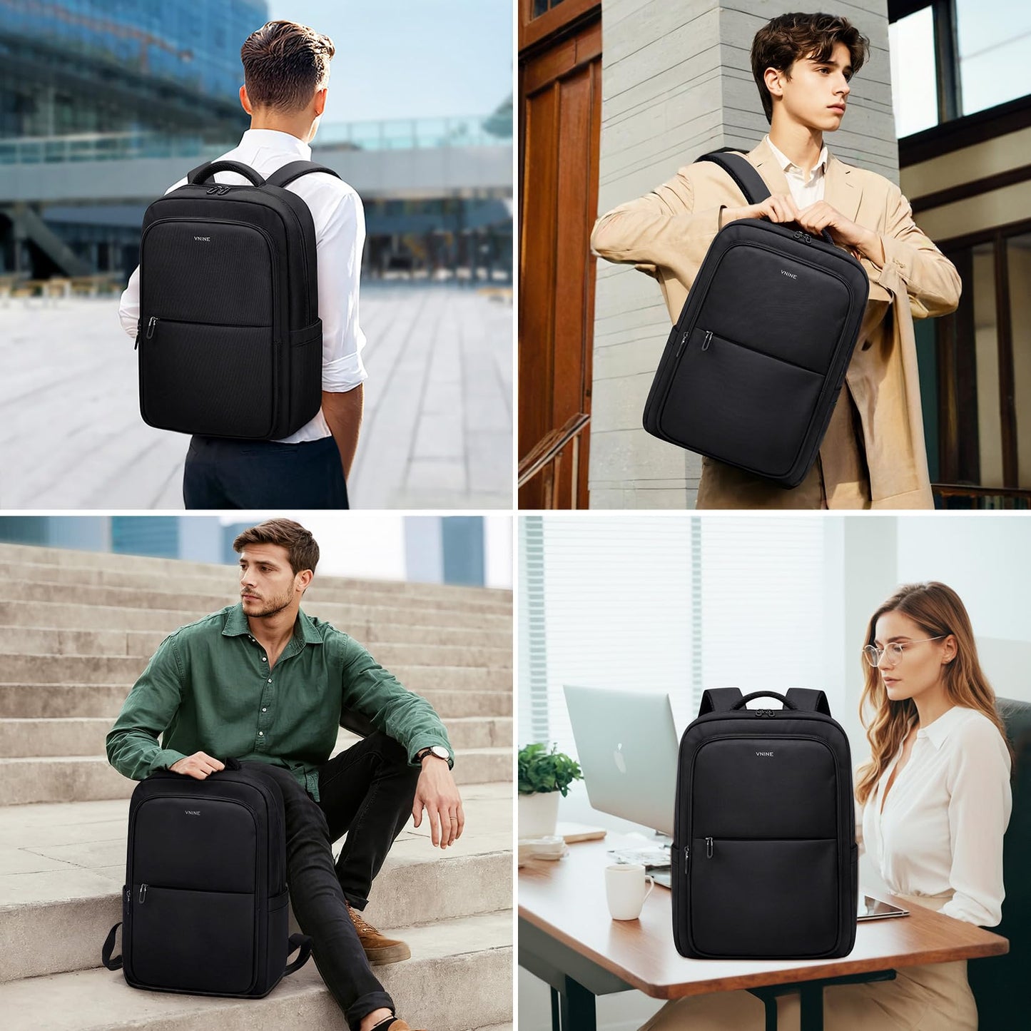 VNINE Laptop Backpack for Men 15.6 Inch Laptop bag Lightweight Computer Bag Water Resistant Daily Backpack for Commuting Business Casual