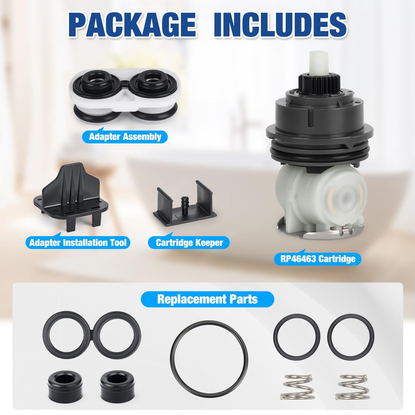 RP46463 Cartridge Replacement for Monitor 17 Series (2006-Present) Compatible with Delta Tub and Shower Faucet Parts Delta Shower Faucet Cartridge with Seat and Spring Adapter