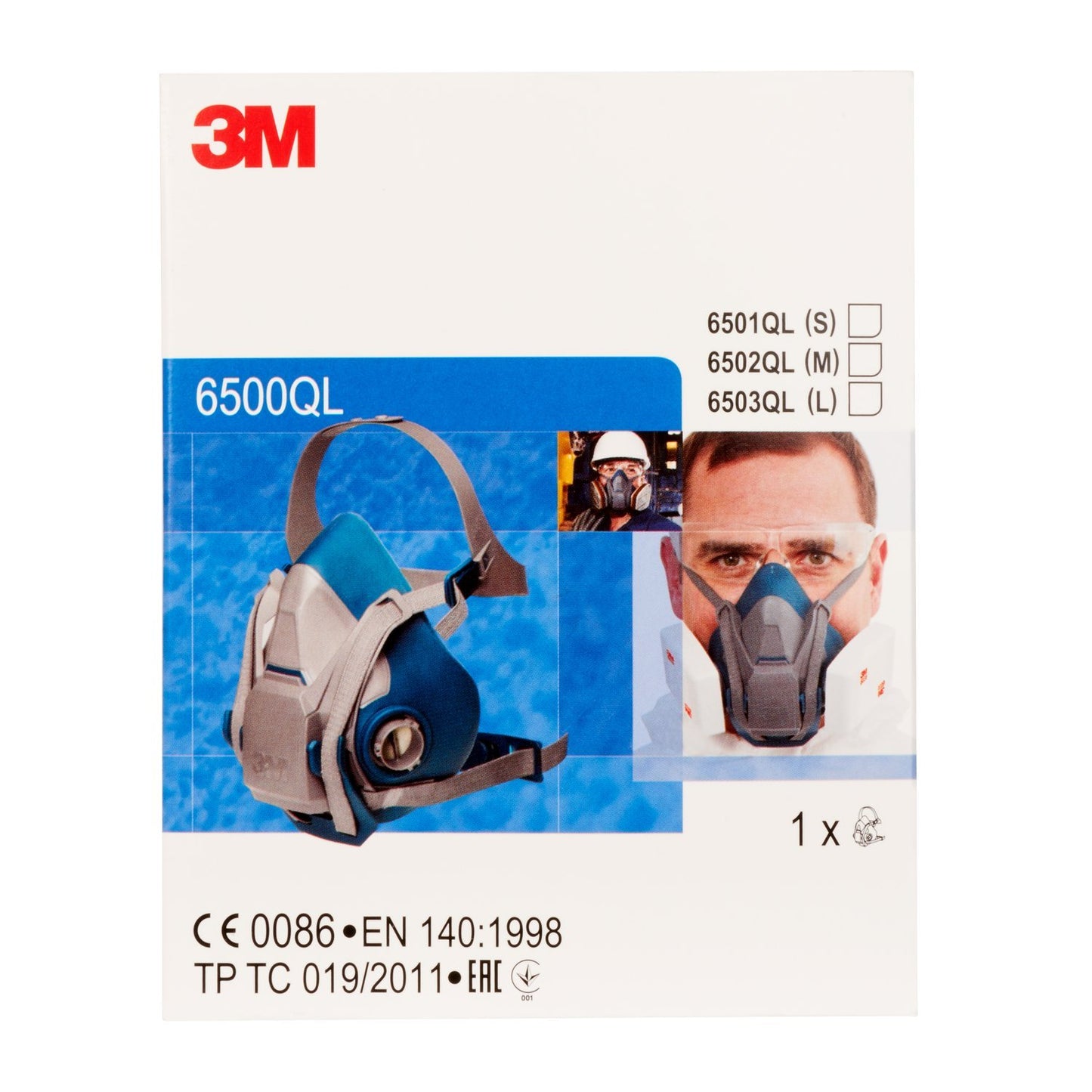 3M Personal Safety Division 6503QL Rugged Comfort Quic-Latch Half-Facepiece Reusable Respirators, Large, Grey/Teal