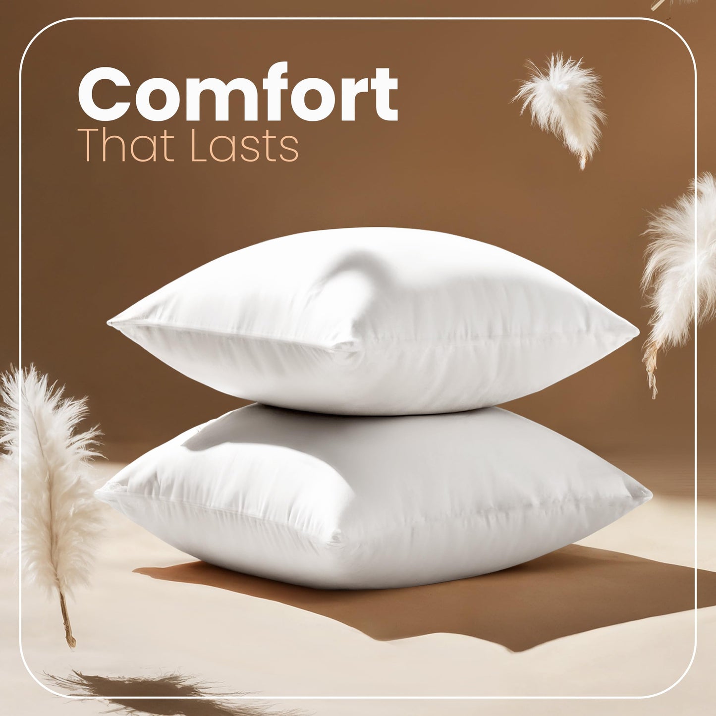 Utopia Bedding Throw Pillows Insert (Pack of 2, White) - 26 x 26 Inches Bed and Couch Pillows - Indoor Decorative Pillow