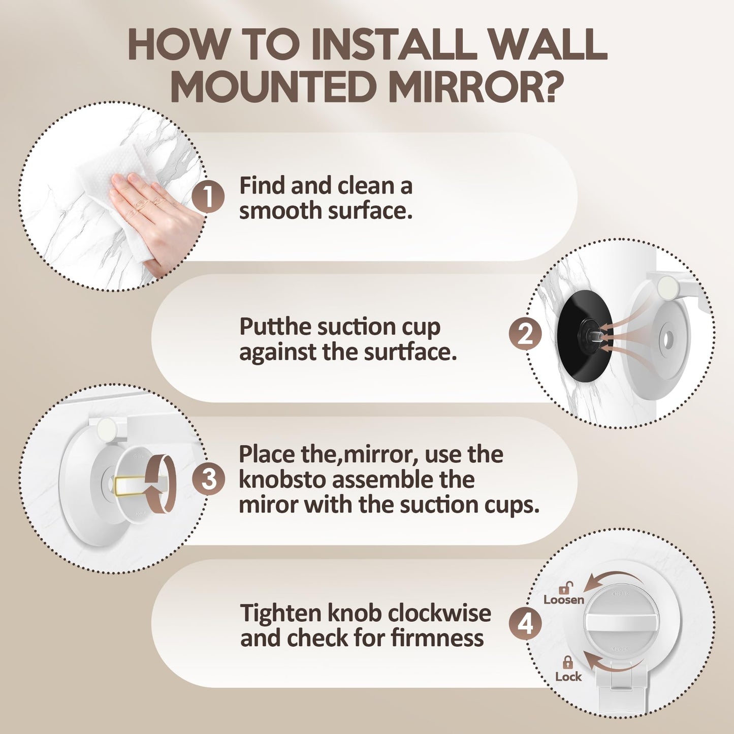 MOMOKUBA Magnifying Mirror with Light 30X, LED Bathroom Mirror with 3 Lighting Modes, 2-Sided 30x/1x Rotation Wall Mounted Makeup Mirrors, Rechargeable Mirrors with Lights and Suction Cup for Bathroom