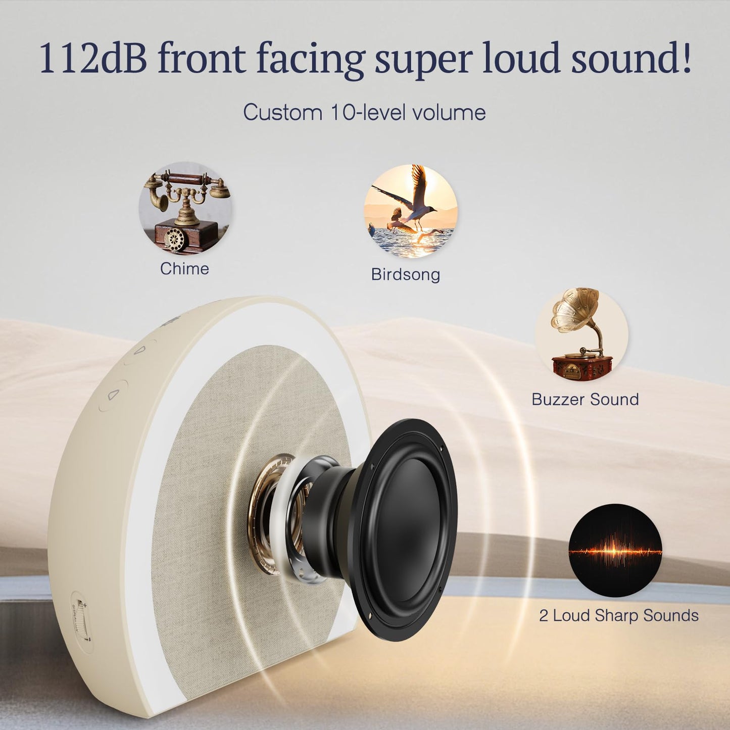 ANJANK Loud Alarm Clock with Wireless Bed Shaker, Vibrating Dual Alarm with Light Wake Up for Heavy Sleepers & Hearing Impaired, 9-Color Night Light, 8 Sounds, 0-100% Dimmer, USB Charger, Bedroom