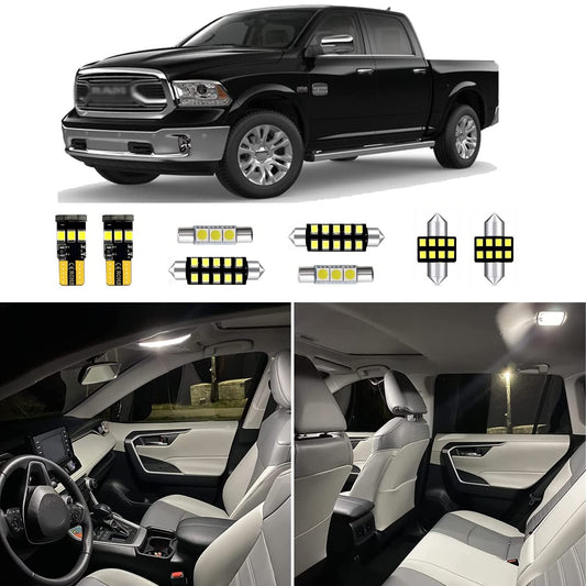 12pcs Ram Interior Led Lights Replacement for 2009 2010 2011 2012 2013 2014 2015 2016 2017 2018 Dodge Ram 1500 2500 3500, 6000k Super Bright White Interior Led Bulbs Package + Installation Tool