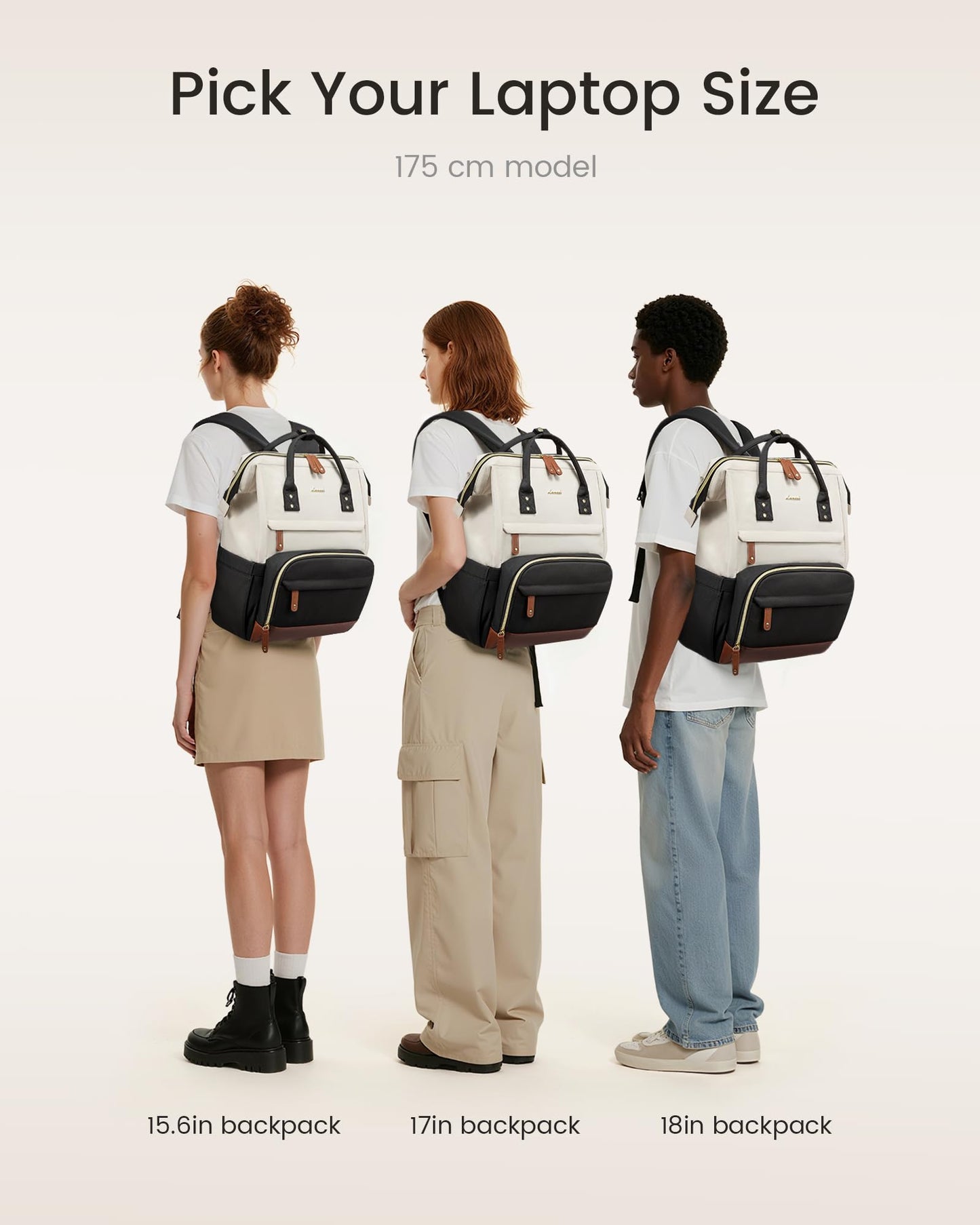 LOVEVOOK Laptop Backpack for Women, White-purple, 15.6 INCH, Modern