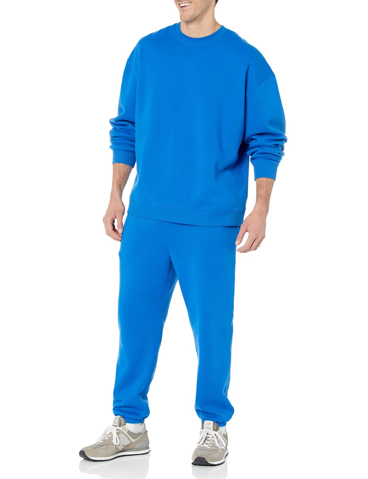 Amazon Essentials Men's Relaxed-Fit Closed-Bottom Sweatpants (Available in Big & Tall), Bright Blue, X-Small