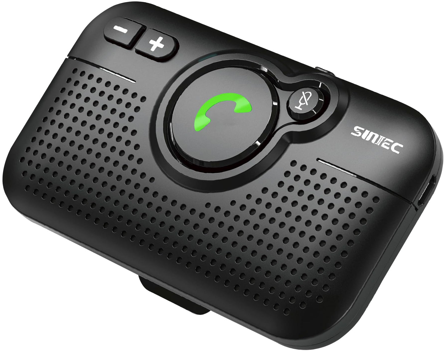 SUNITEC Handsfree Bluetooth for Cell Phone, Bluetooth Car Speaker AUTO ON Off 3W Speakerphone Support Siri Voice Assistant Wireless in-Car Hands Free Speaker with Visor Clip - BC980P