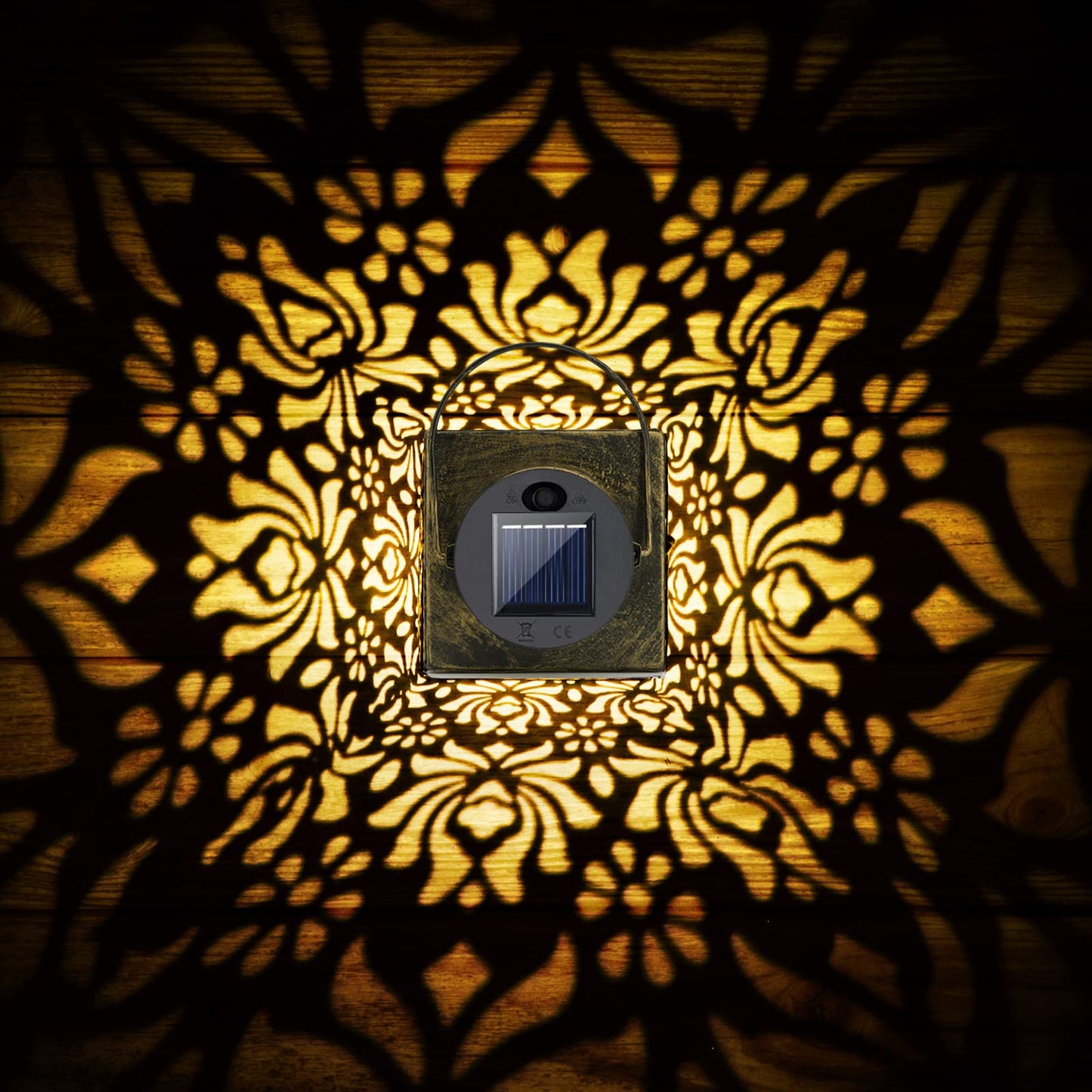 YWYWLED 2 Pack Solar Lanterns - Waterproof Metal Hanging Solar Lights Outdoor Decorative, Solar Powered LED Lamp for Patio Tabletop Porch Deck Yard Garden Decor for Outside (Rose)