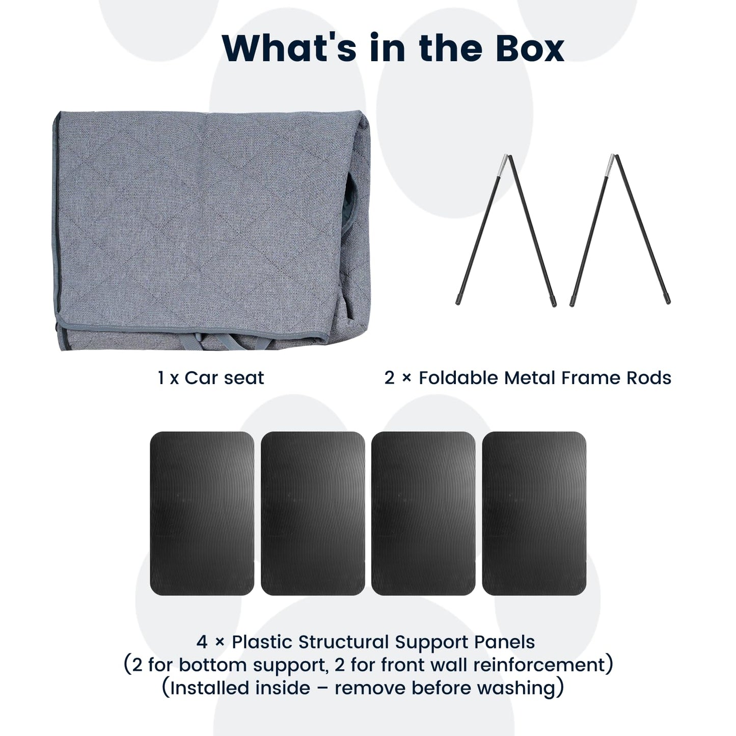 Dog Car Seat for Small/Medium Dogs with Central Console and Door Protection – Full Coverage Pet Booster Seat with Mesh Window, Zippered Side Flaps, Safety Buckle, Machine Washable, Grey Linen Fabric