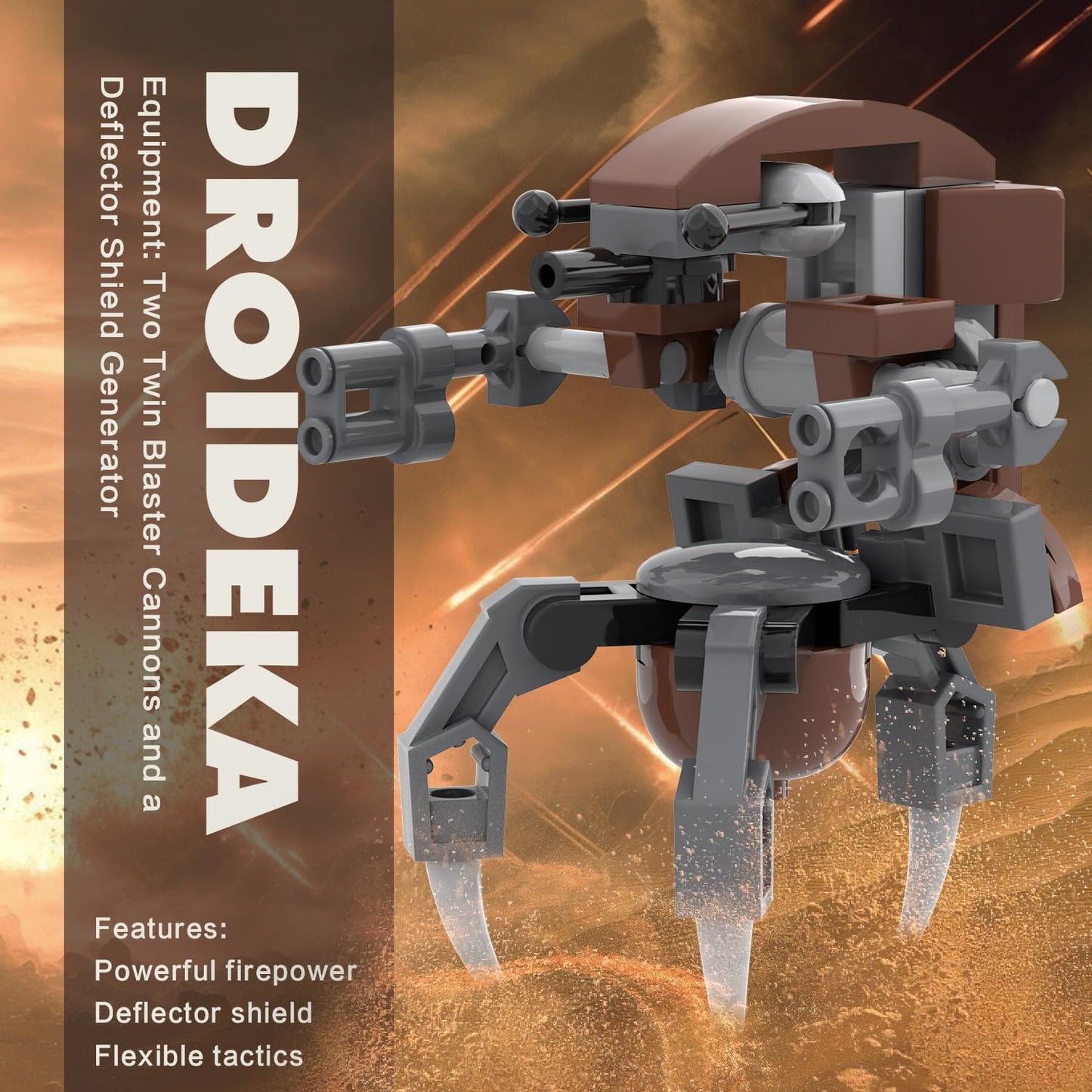 BrickTribe Battle Army Clone Platoon Attack Craft Building Set, 537 Pieces with 32 Battle Soldiers and 2 Droideka, Troop Carrier Building Toys Gift for Star Fans and Kids