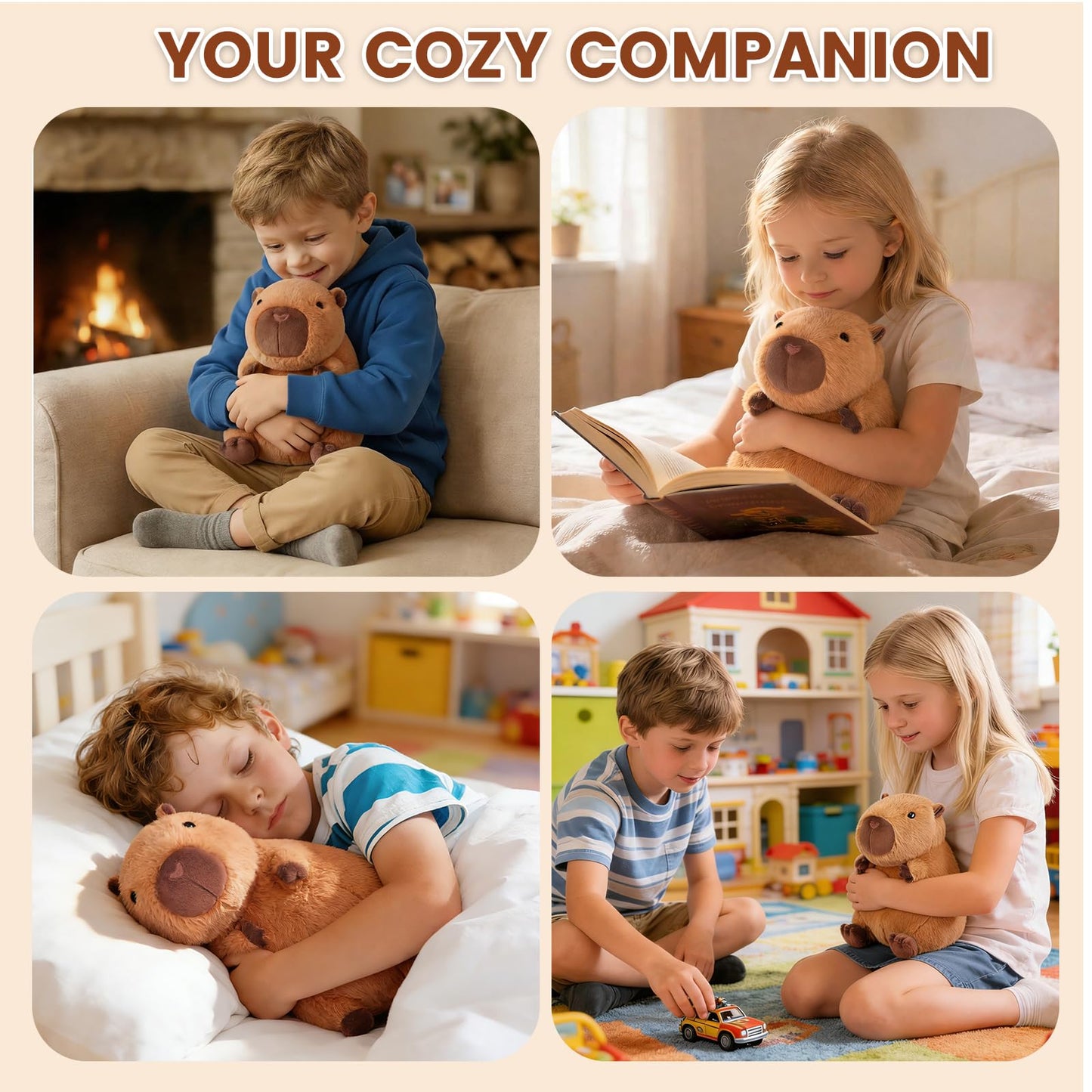 SuzziPals Heatable & Coolable Capybara Plush, Microwavable Stuffed Animal Heating Pad for Soothing & Relaxation, Lavender Scent Plush Toys for Stress Relief, Capybara Plushies Gift for Kids & Adults