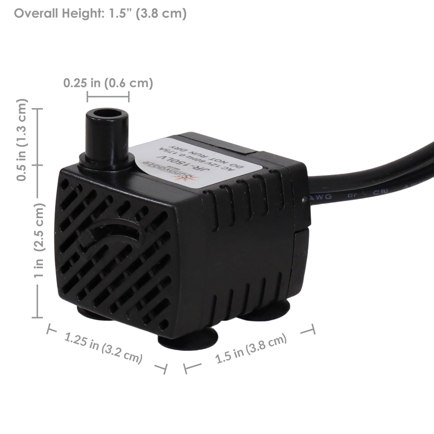 Sunnydaze 40 GPH Submersible Water Pump – 12V Small Fountain Pump with Adjustable Flow, 6-Color LED Light & Transformer for Fountains, Bird Baths, Aquariums
